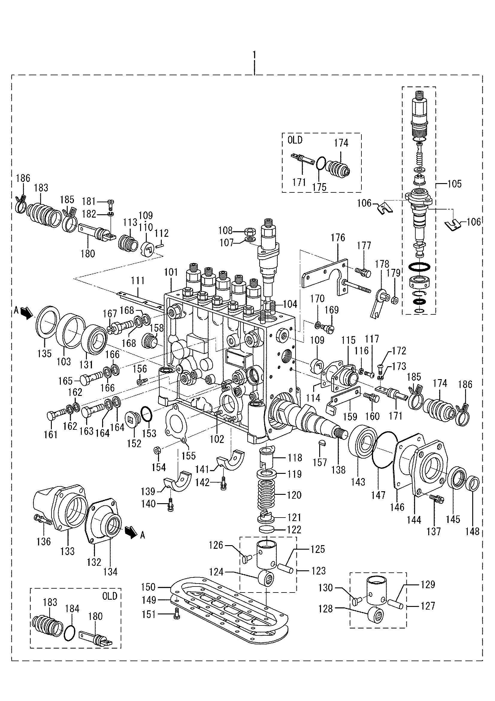 Схема INJECTION PUMP L.H (FROM E/#23034-) HITACHI EX1900-5