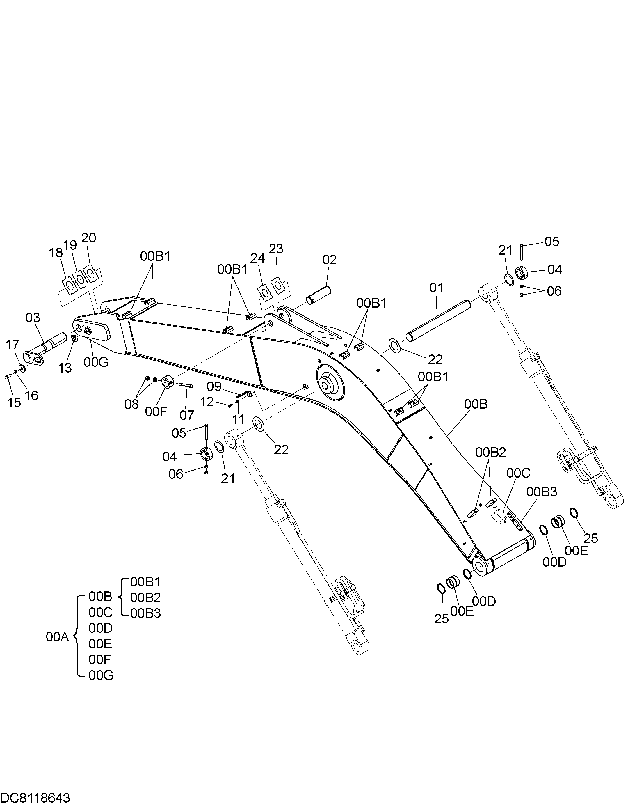 Схема STD. стрела HITACHI ZX170W-3F-AMS