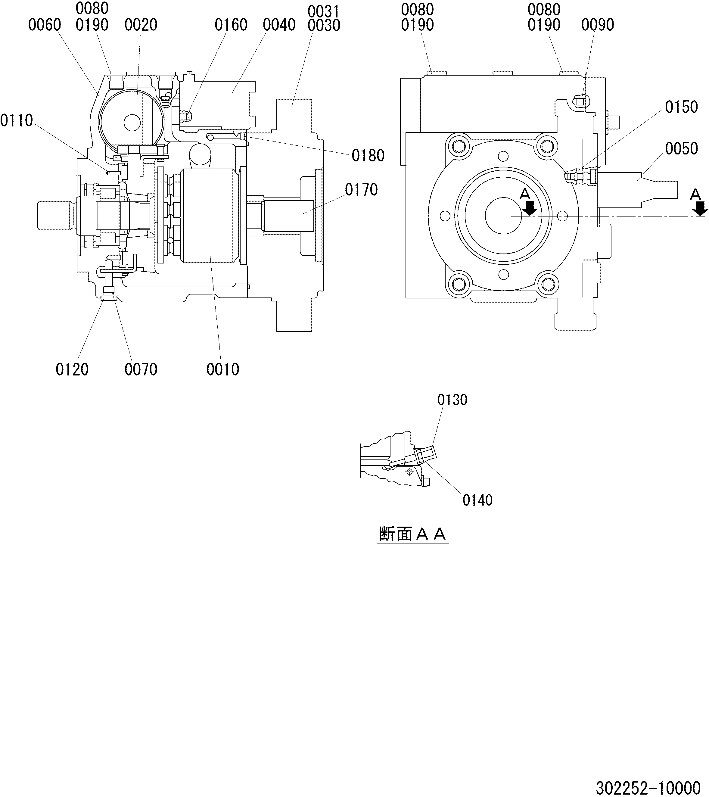 Схема HST PUMP AND MOTOR(UCHIDA)4501- ＰＩＳＴＯＮ ＰＵＭＰ ＡＳ HITACHI LX20-7