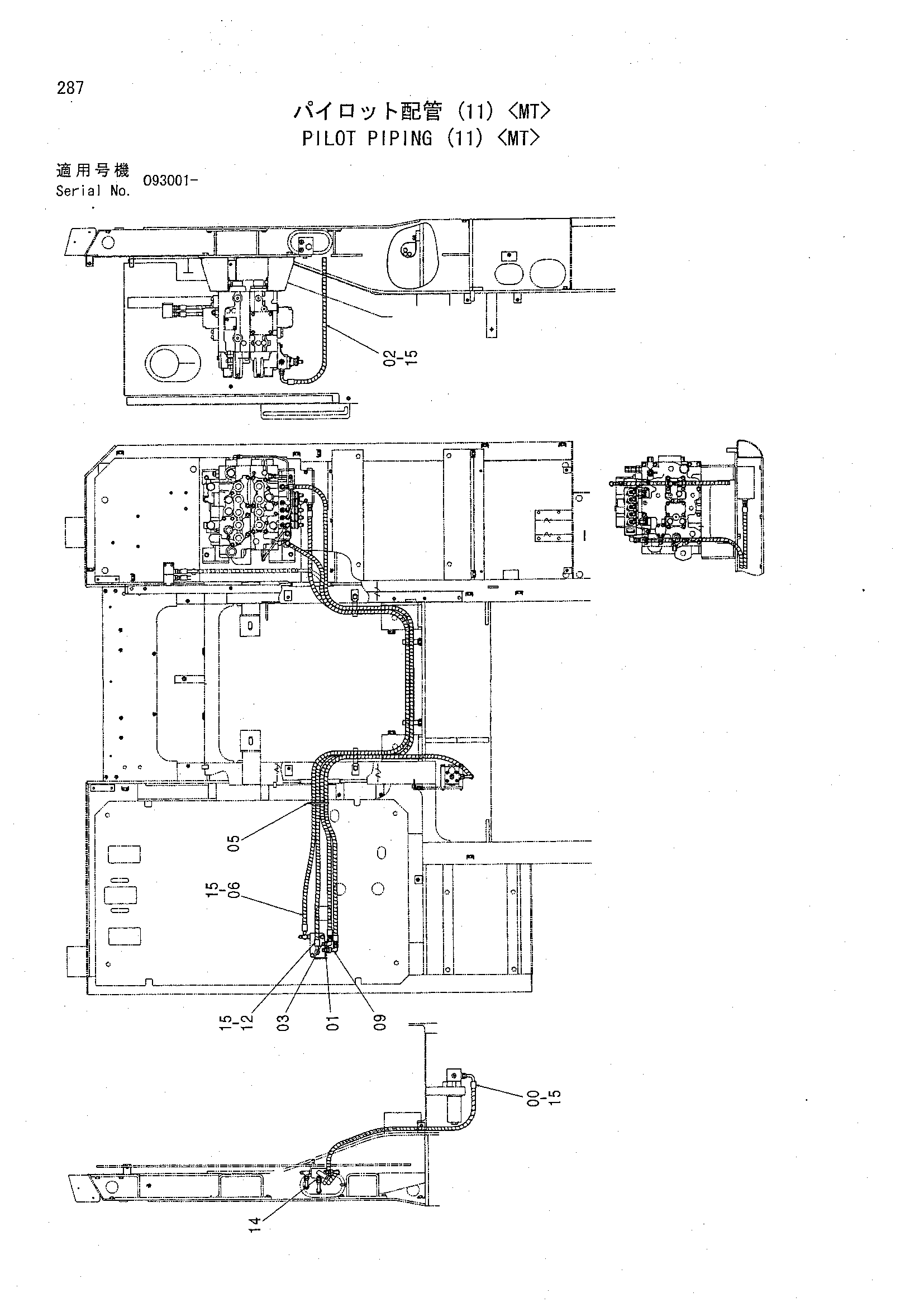 Схема Пилотные гидролинии (11) <MT> HITACHI CHR70
