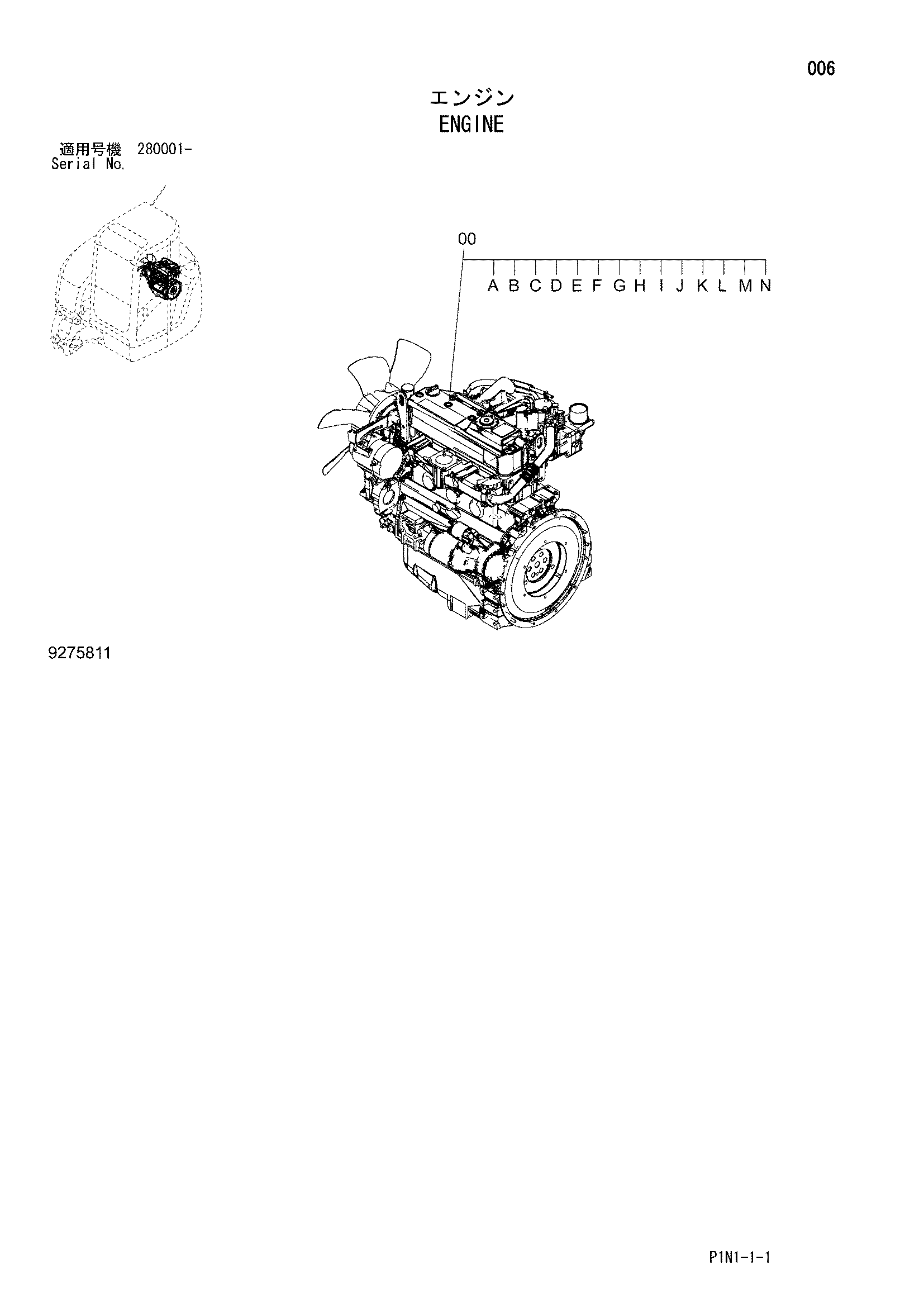 Схема Двигатель HITACHI ZX60USBNA-3