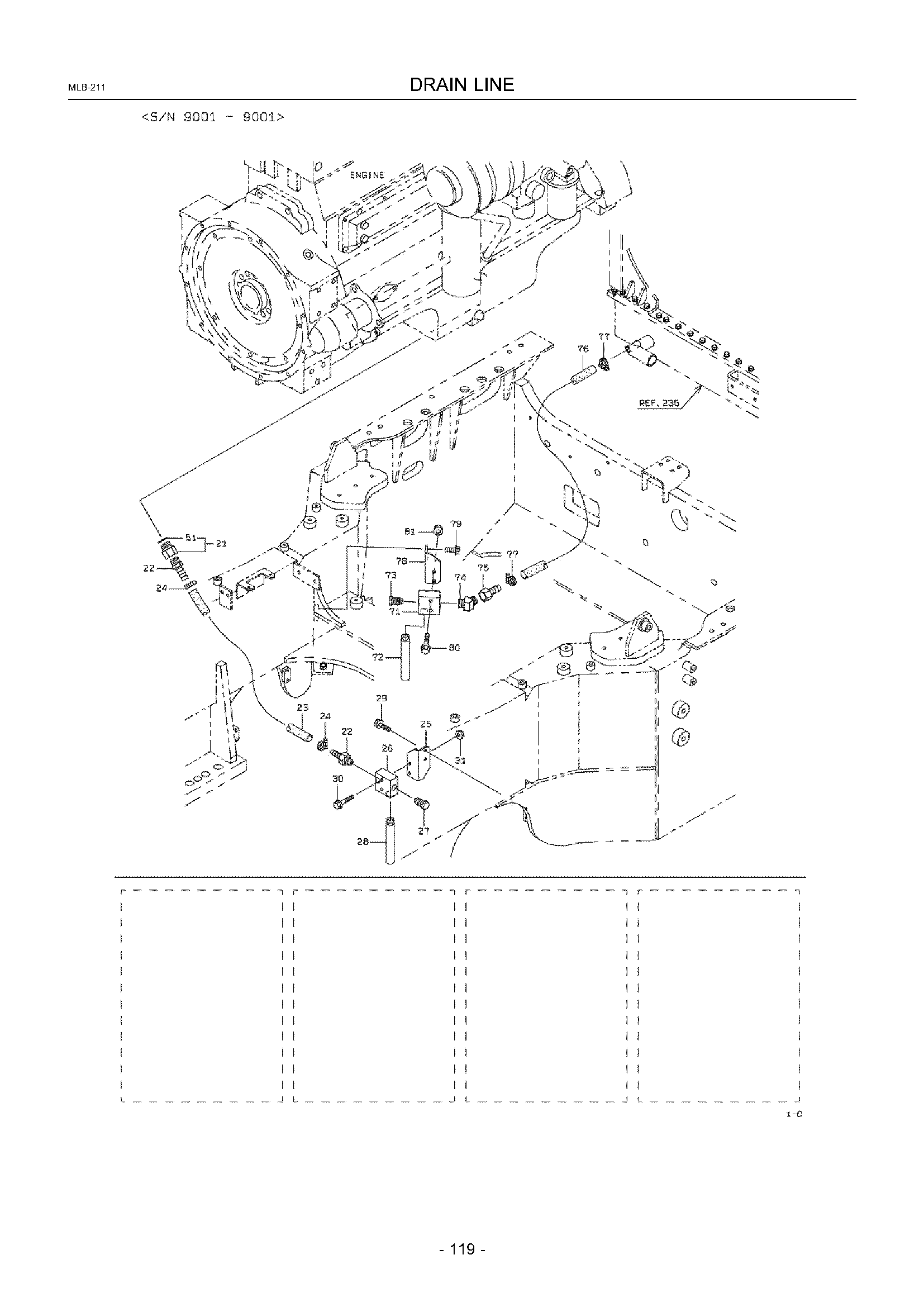 Схема Дренажный линия HITACHI ZW370