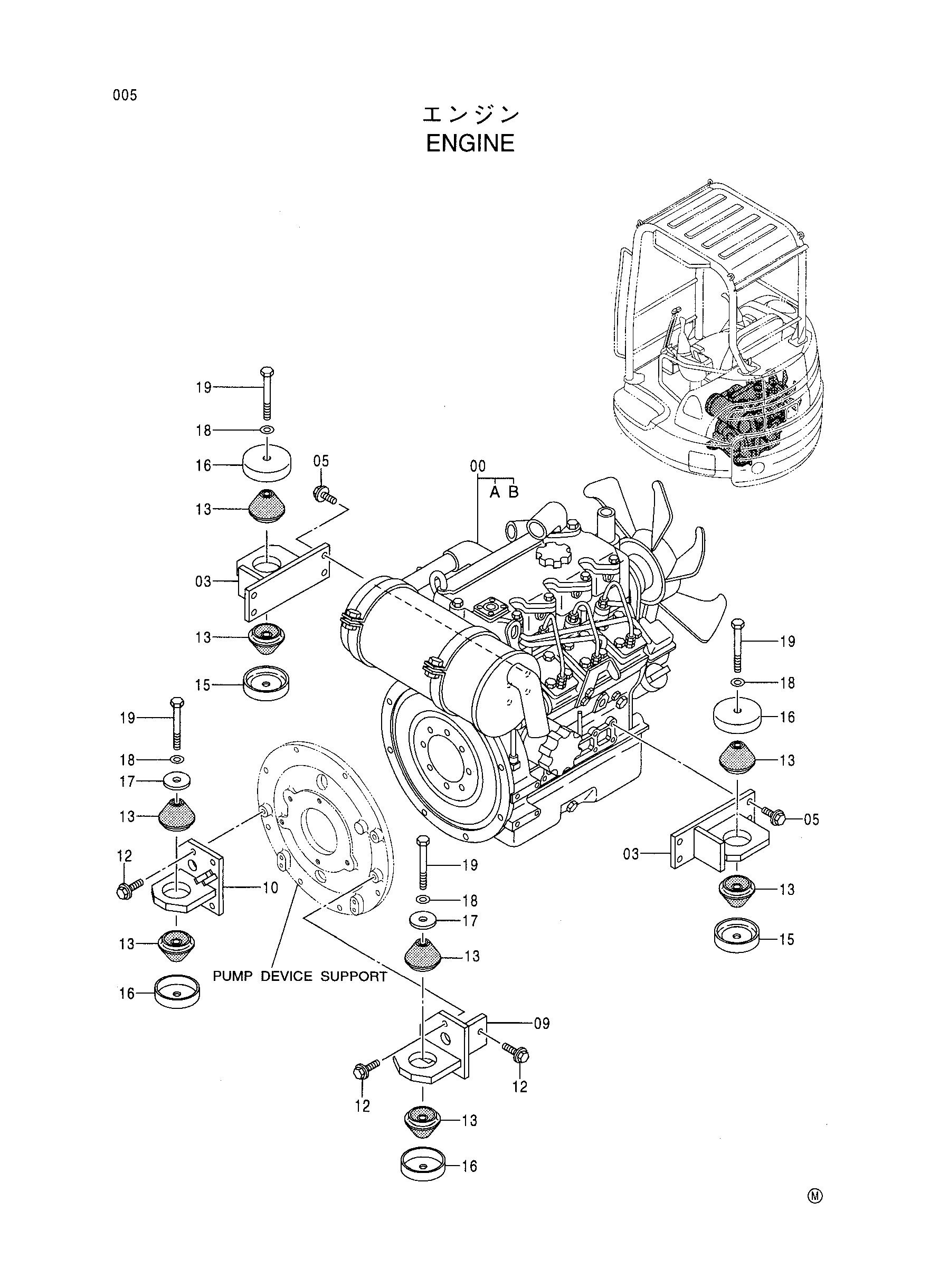Схема Двигатель HITACHI EX27UNA