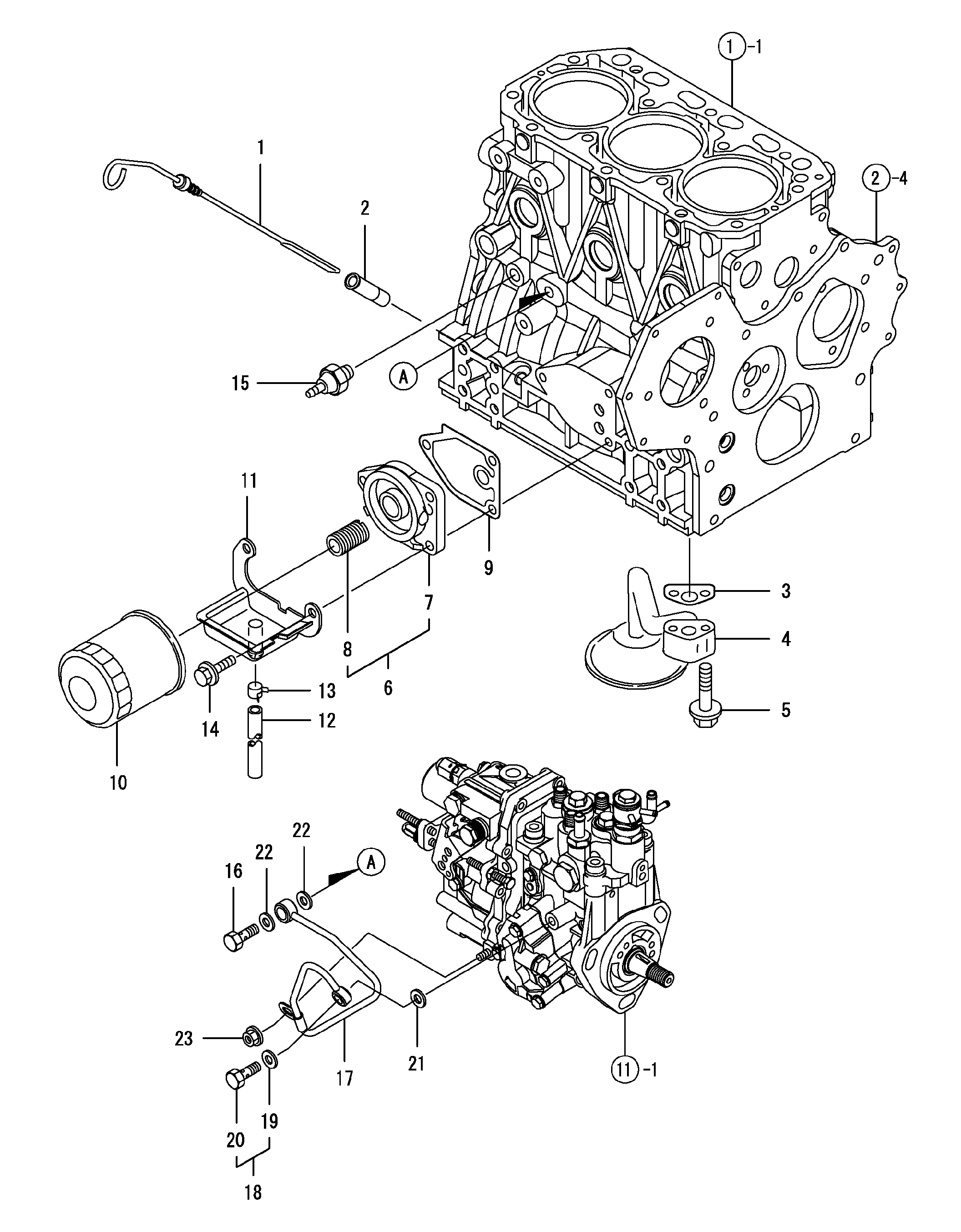 Схема Луб.оил система HITACHI ZX27U-3F