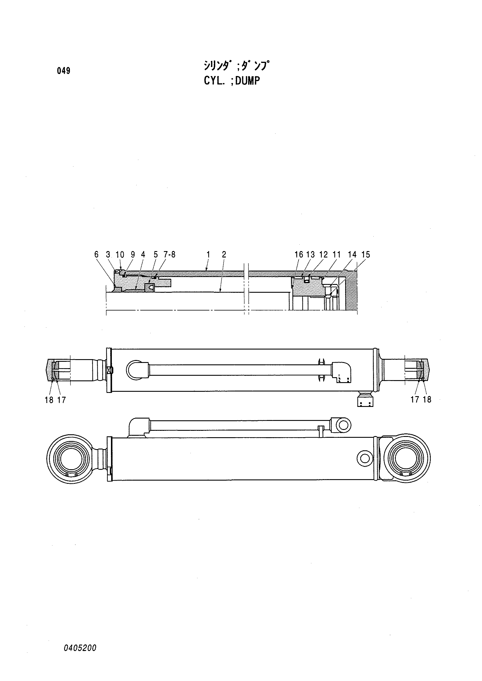 Схема Гидроцилиндр. разгрузка HITACHI LX70-2 JPN
