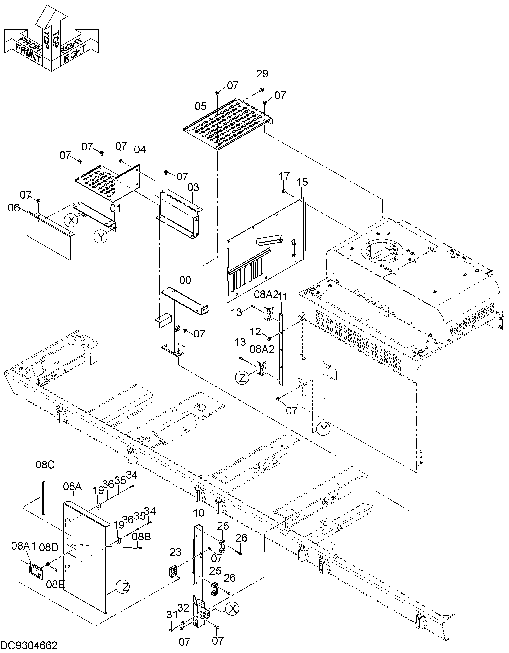 Схема Центральный валк (2) HITACHI ZX870LC-5B