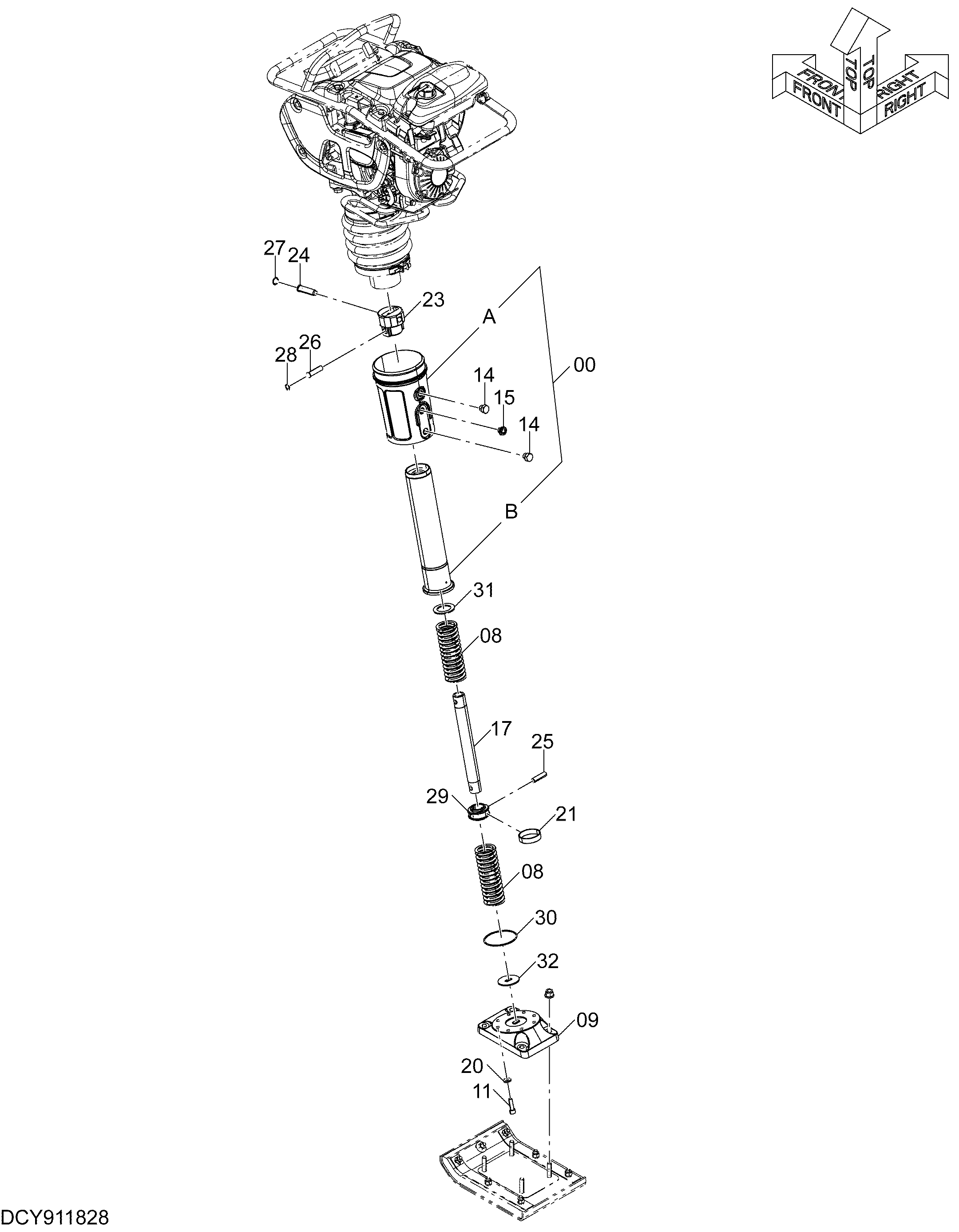 Схема Пружина гидроцилиндр. блок <55> HITACHI ZV55R
