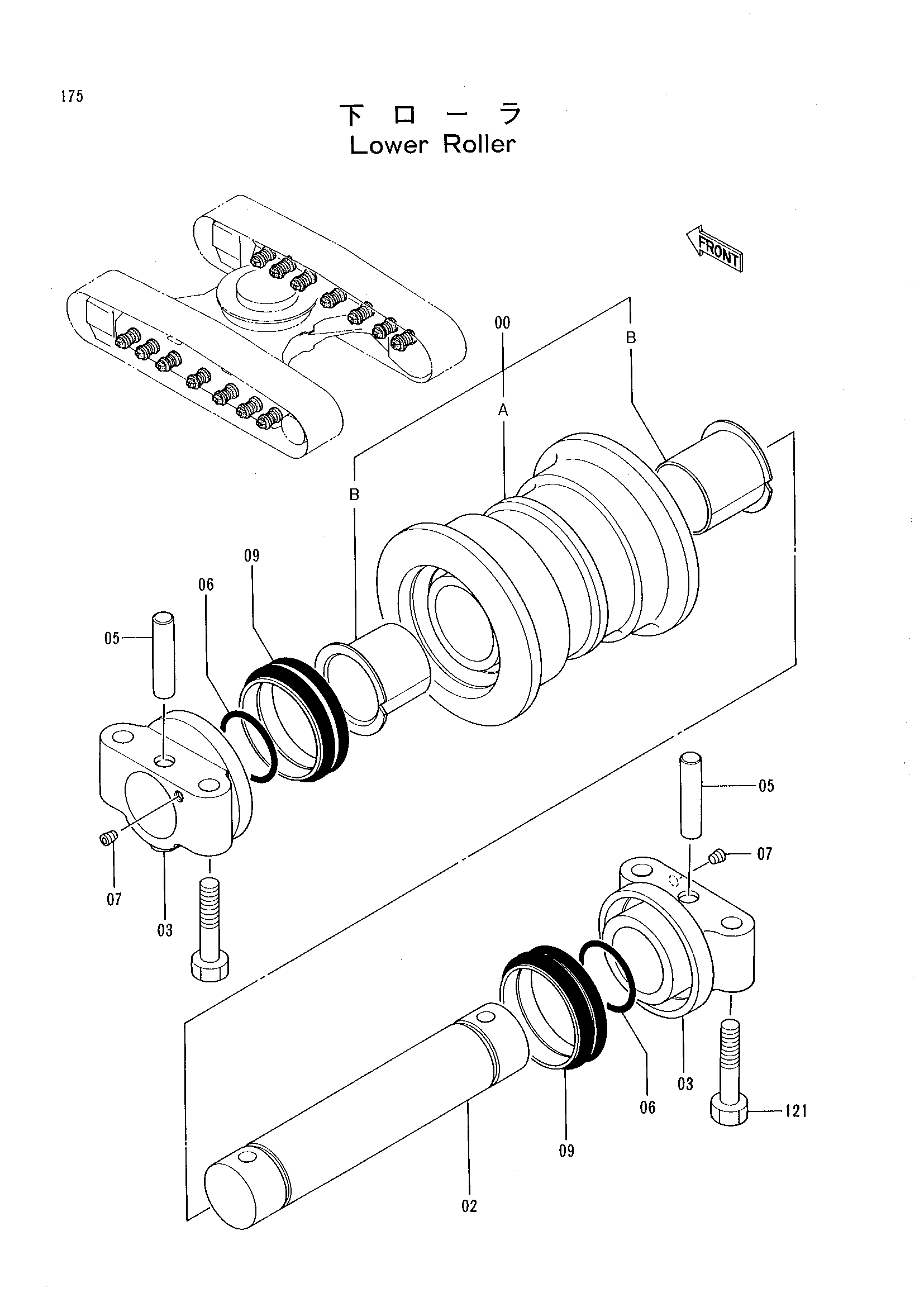 Схема Опорный каток HITACHI RX2000-2