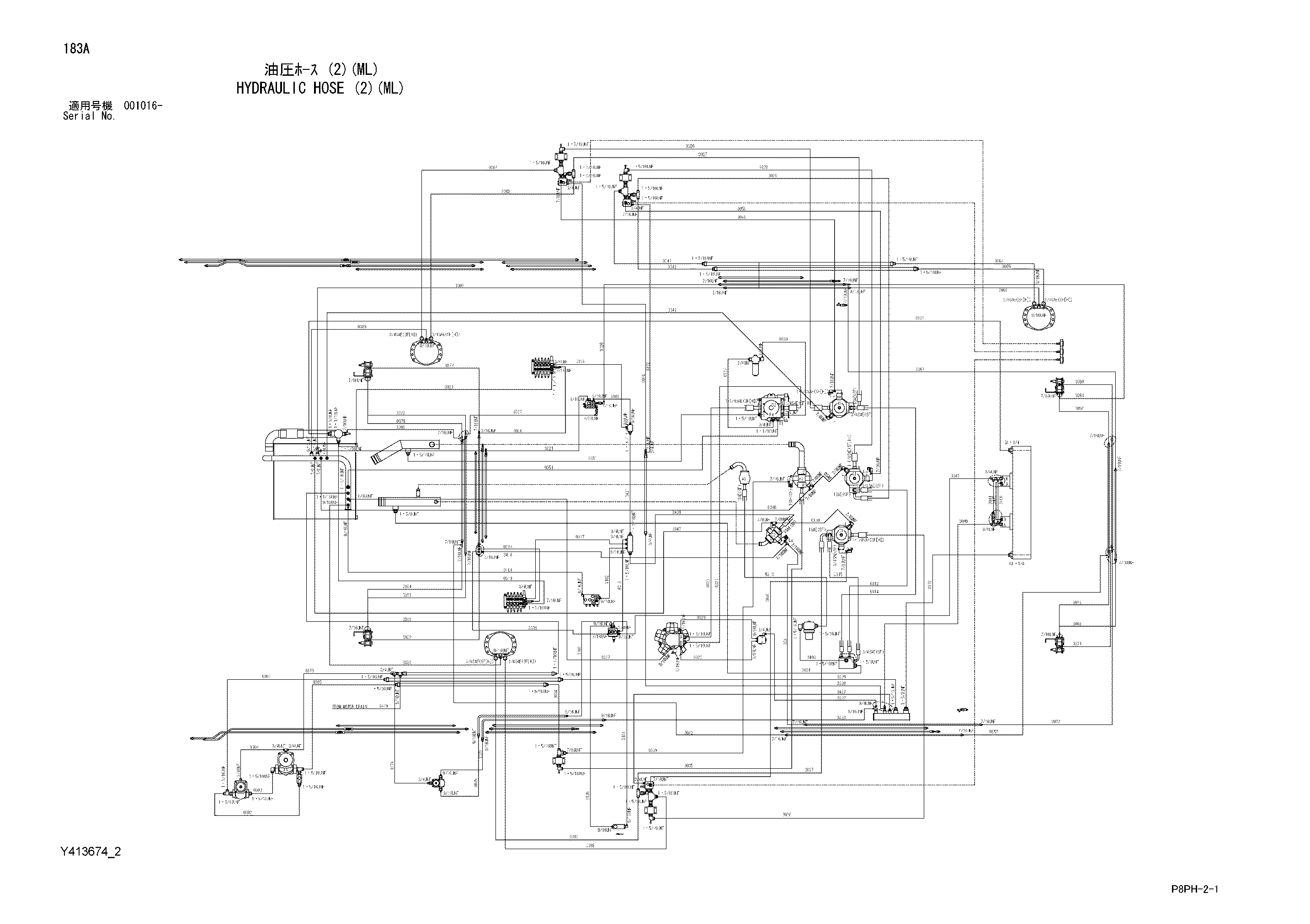 Схема Гидравлический шланг (2)(ML) HITACHI AR2000