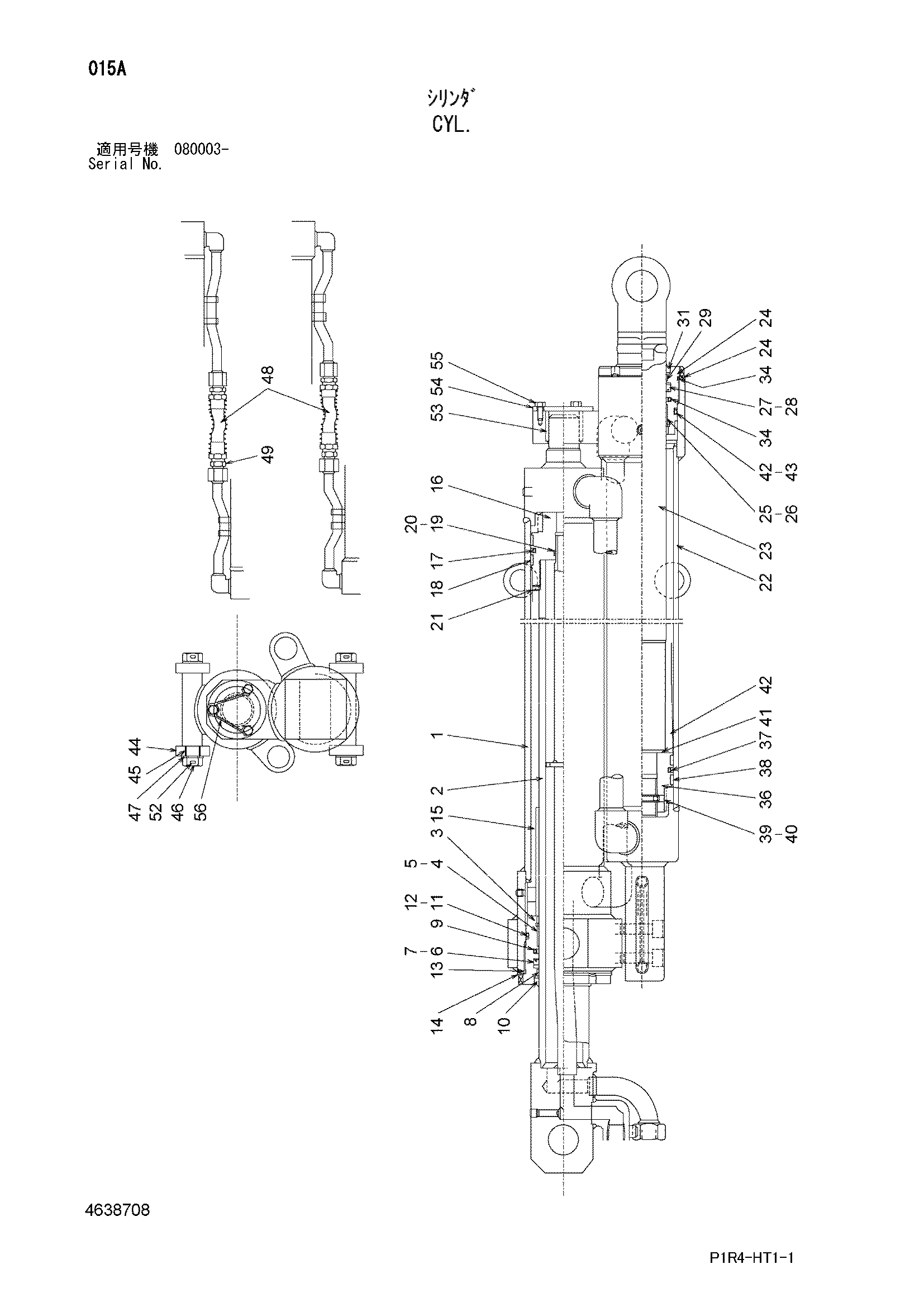 Схема Гидроцилиндр HITACHI ZX135US-3