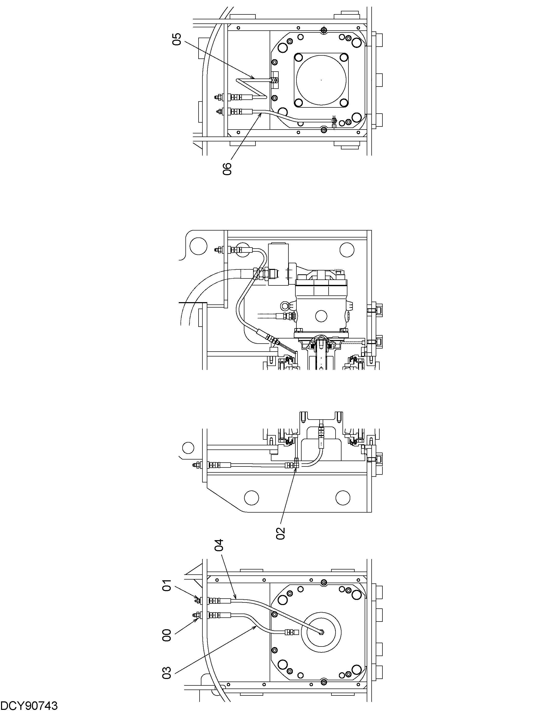 Схема Трубопроводы системы смазки HITACHI ZX160