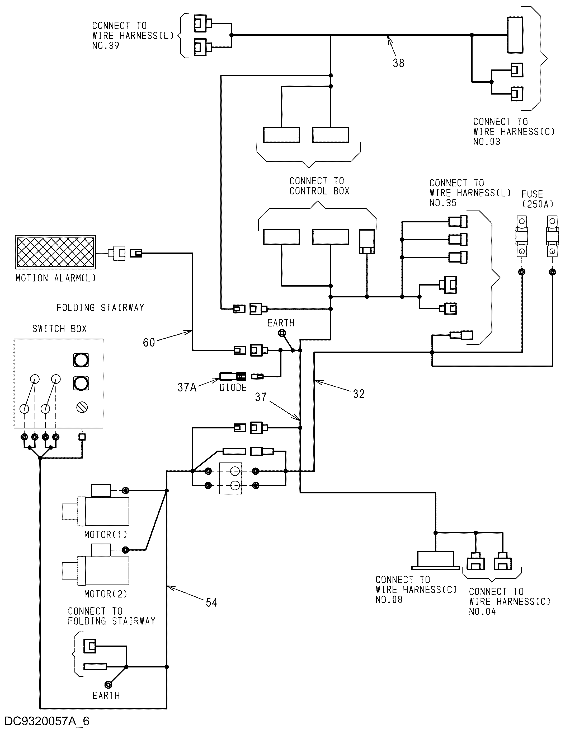 Схема Провод жгут проводов (левый)(6) HITACHI EX5600-6BH