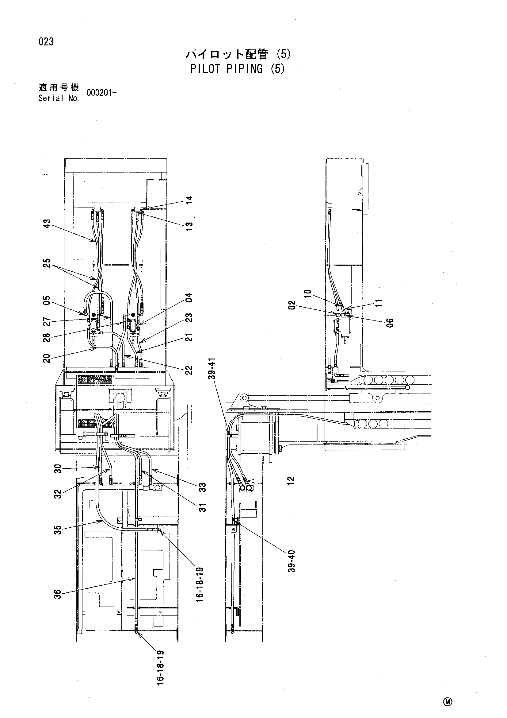 Схема Пилотные гидролинии (5) HITACHI SCX500W