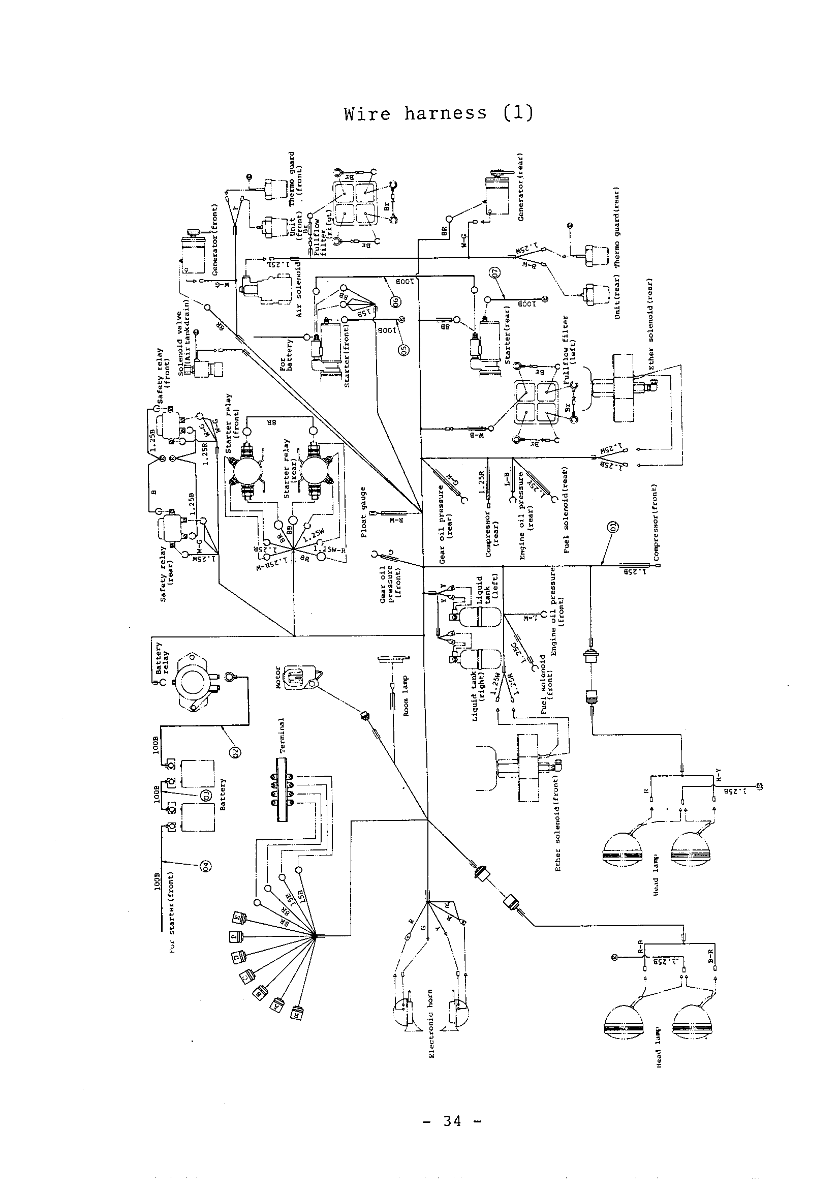 Схема Провод жгут проводов (1) HITACHI UH801