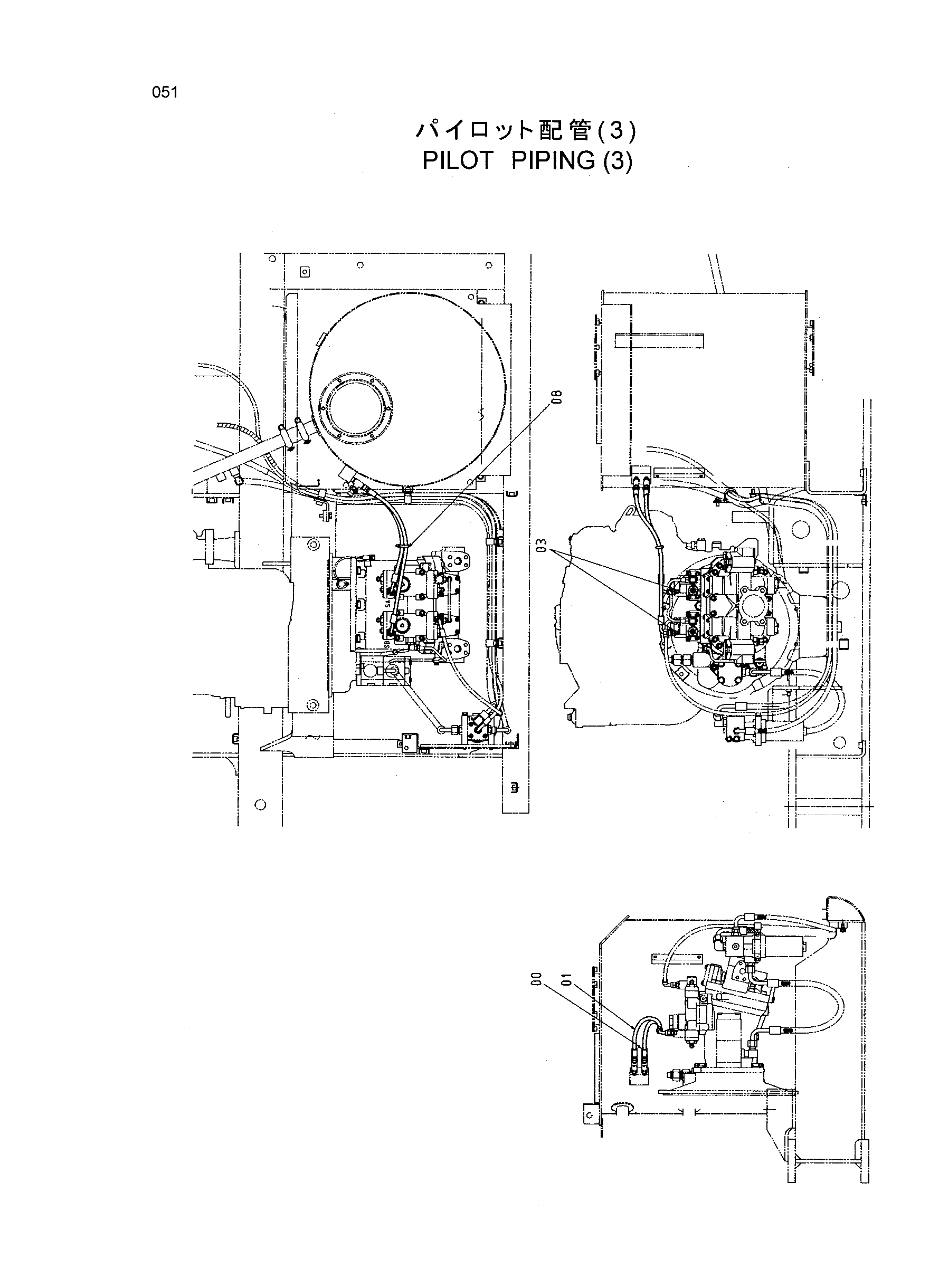 Схема Пилотные гидролинии (3) HITACHI HR1200SG
