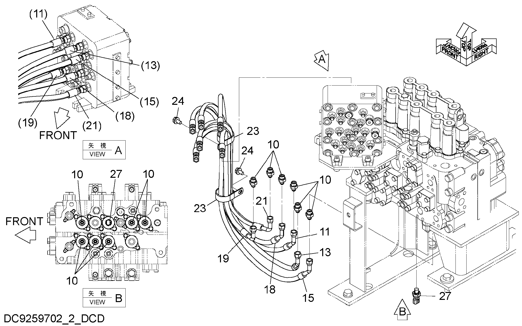 Схема Пилотные гидролинии (4-2) HITACHI ZX200LC-5G