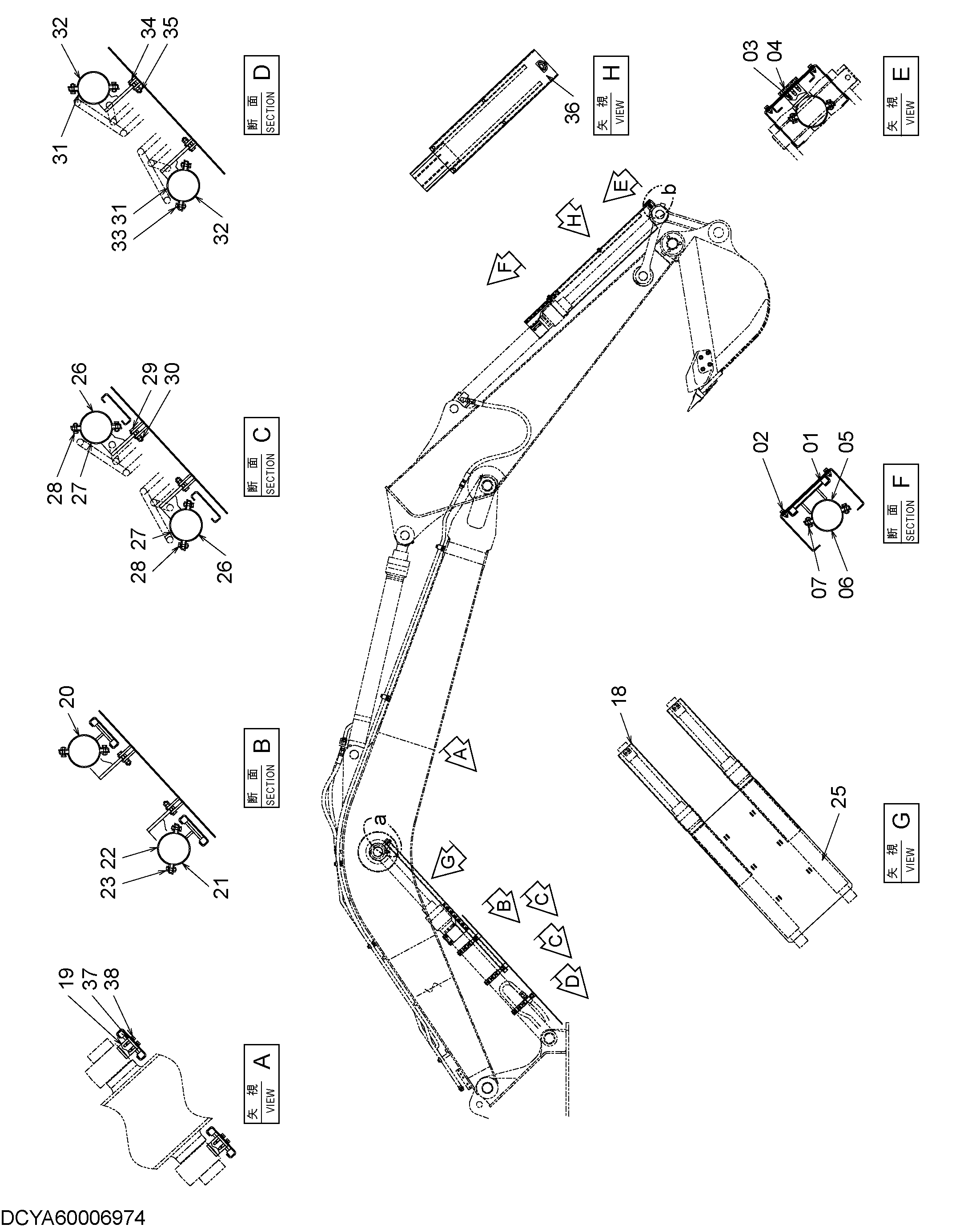 Схема Гидроцилиндр крышка HITACHI ZX160