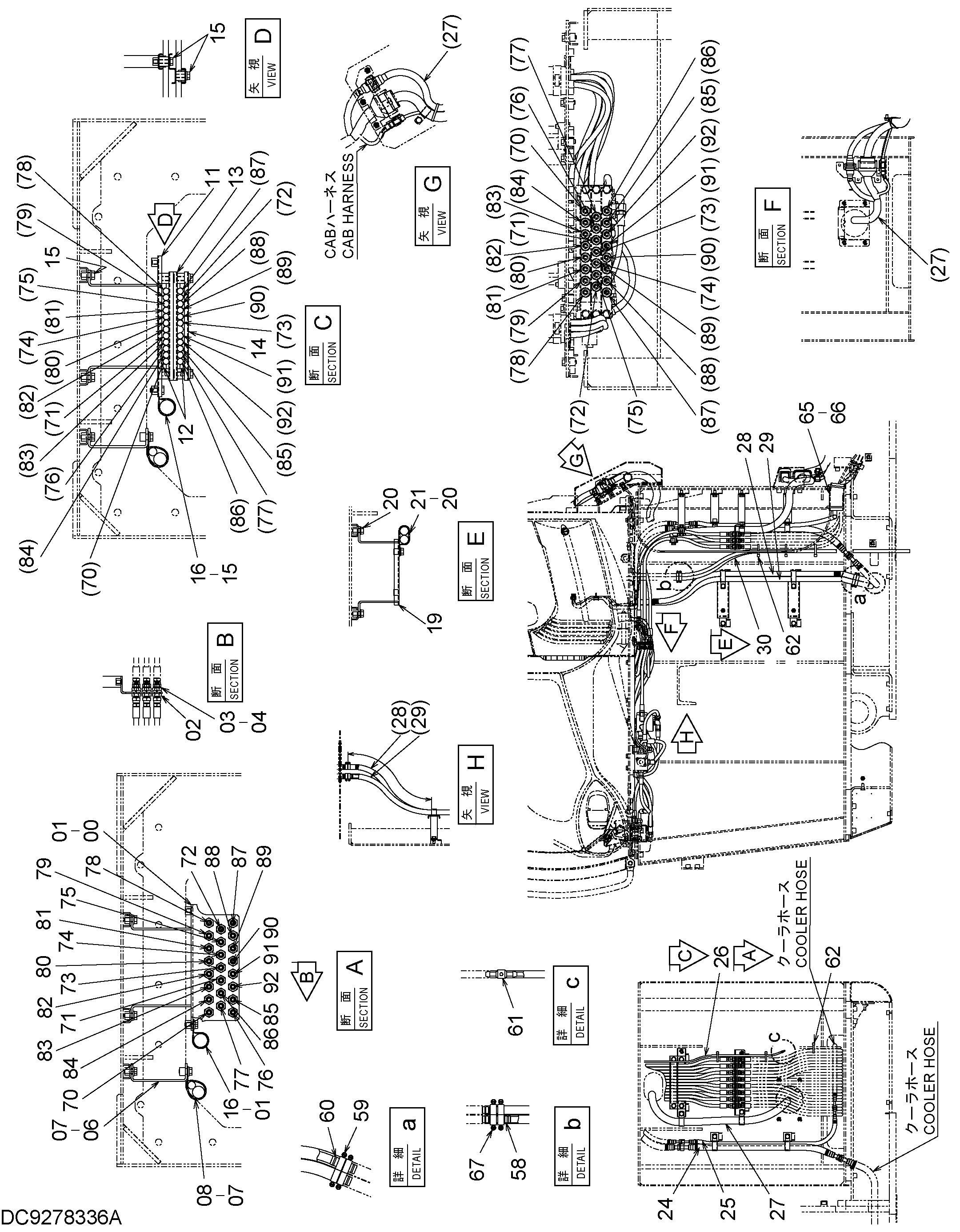Схема Пилотные гидролинии (1.0m) HITACHI ZX120-3