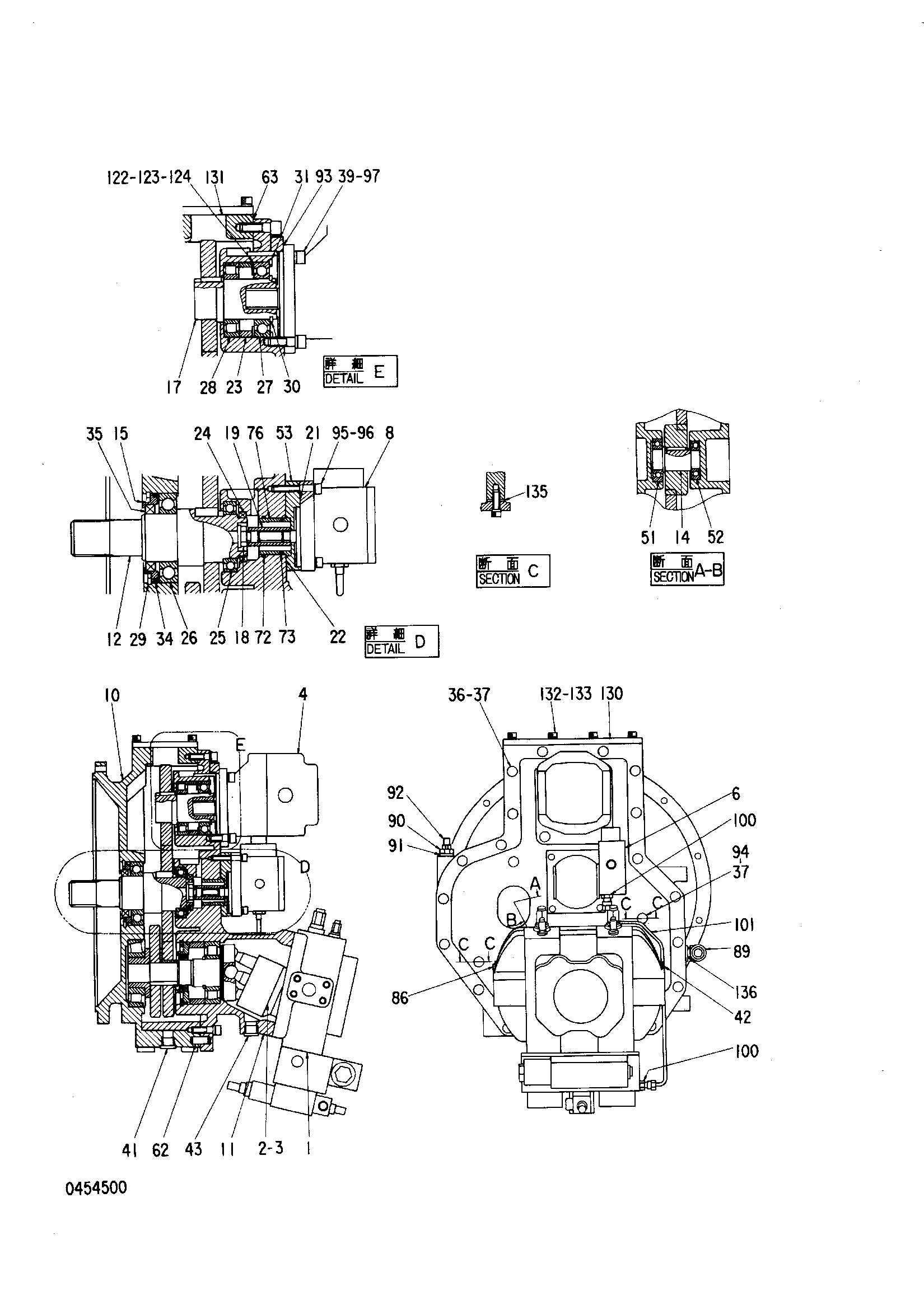 Схема Поршень насос HITACHI KH125-3(D)
