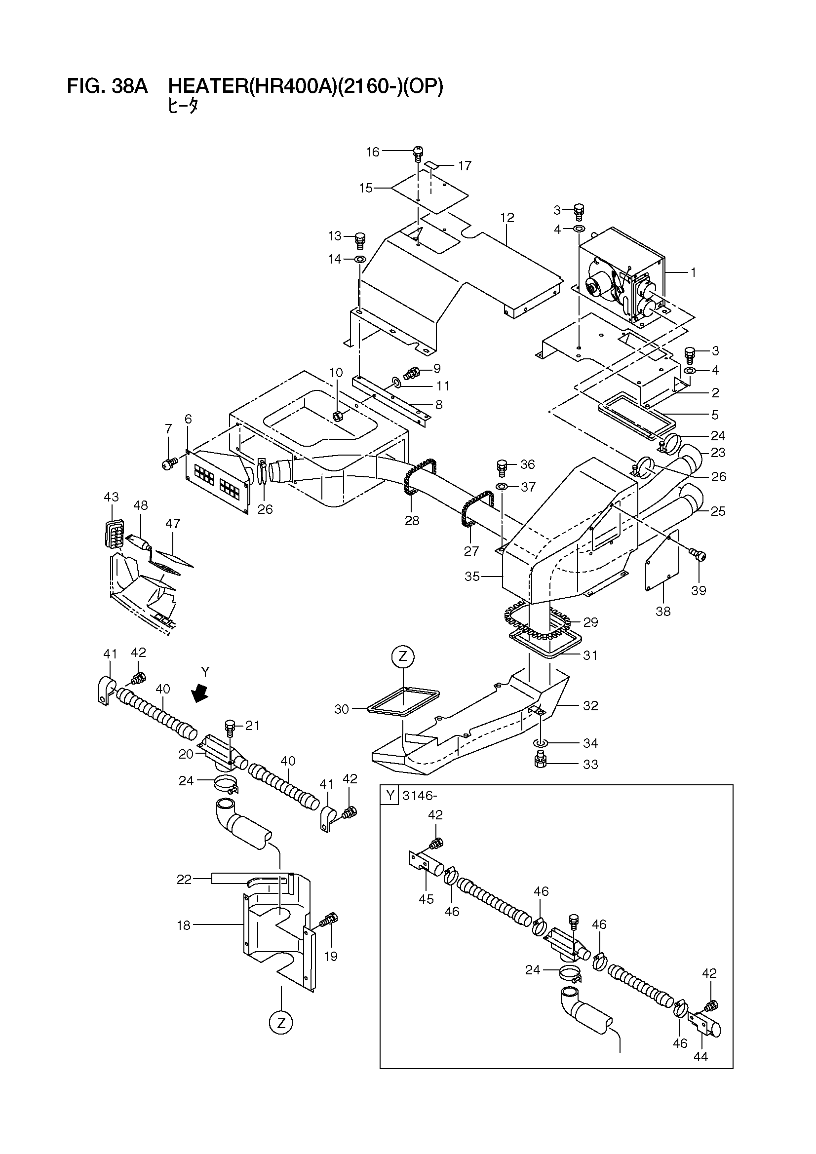 Схема Отопитель(HR400A)(2160-)(OP) HITACHI LX110-7