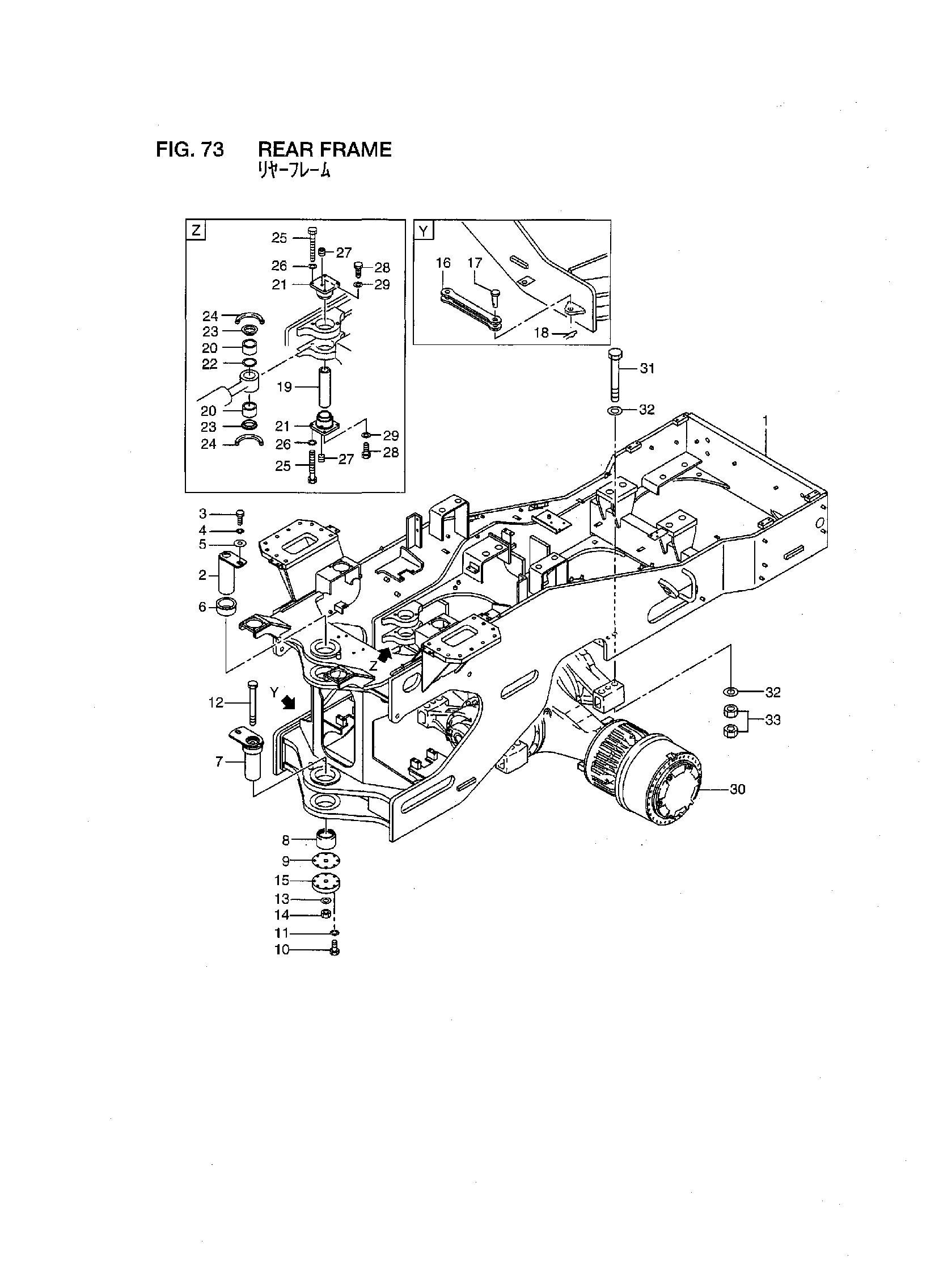 Схема Задний рама HITACHI LX450-7