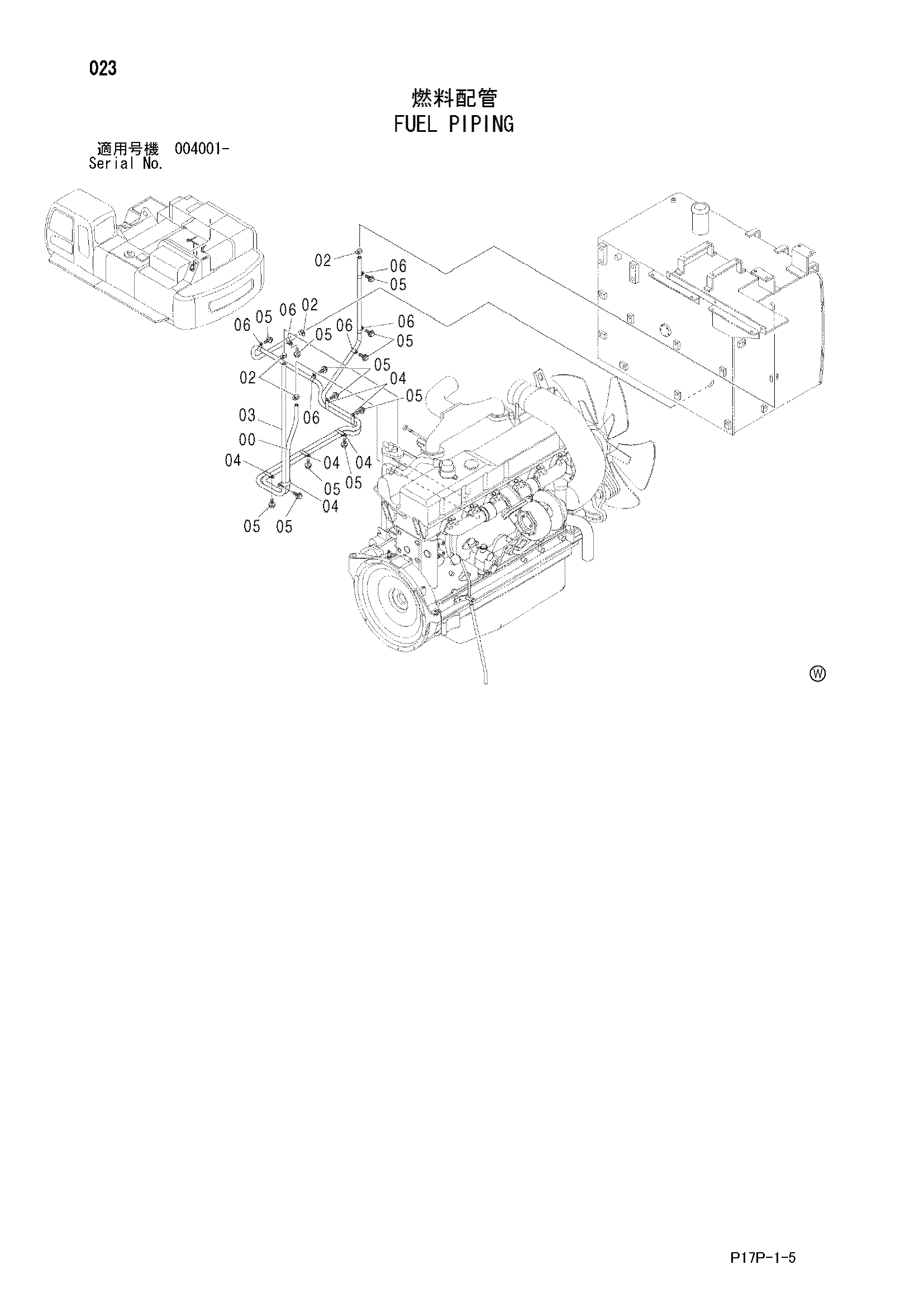 Схема Топливные трубопроводы HITACHI ZX600