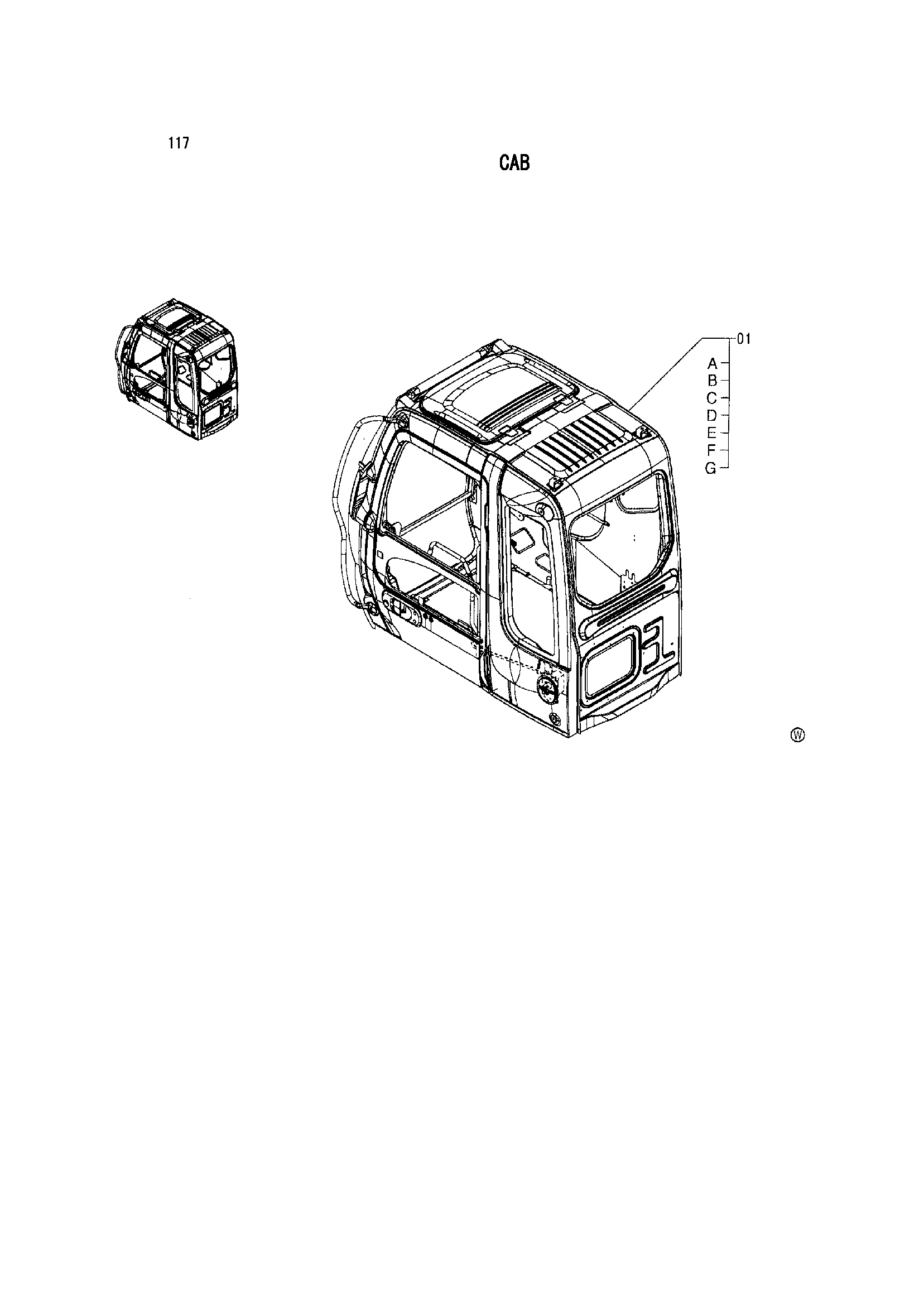 Схема Кабина HITACHI IZX210MF