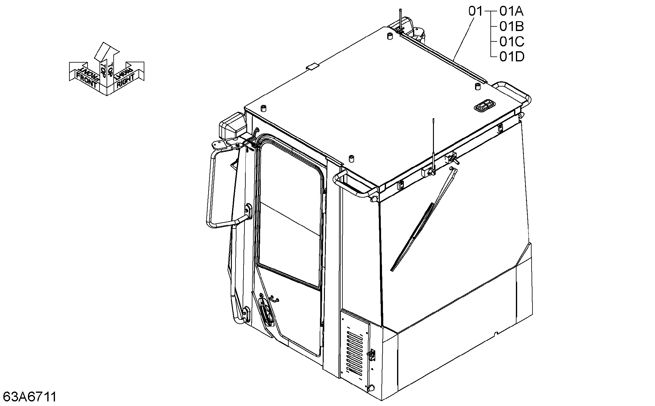Схема Кабина (с GPS) HITACHI ZW120