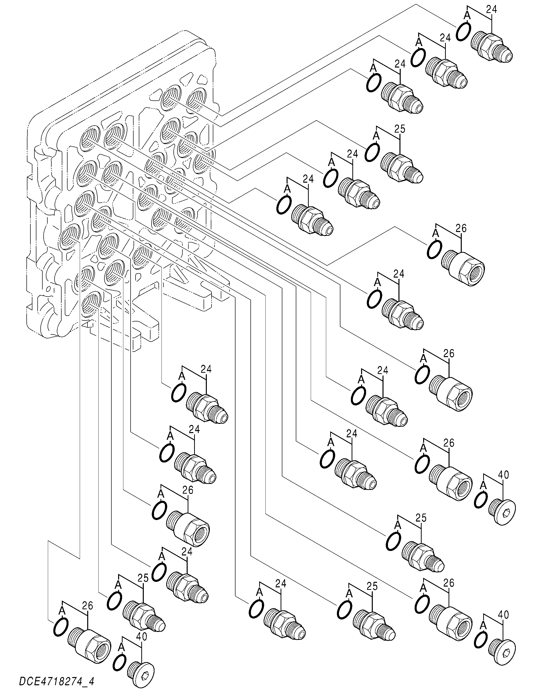 Схема Челночный клапан (4/5) HITACHI ZX350H-5G