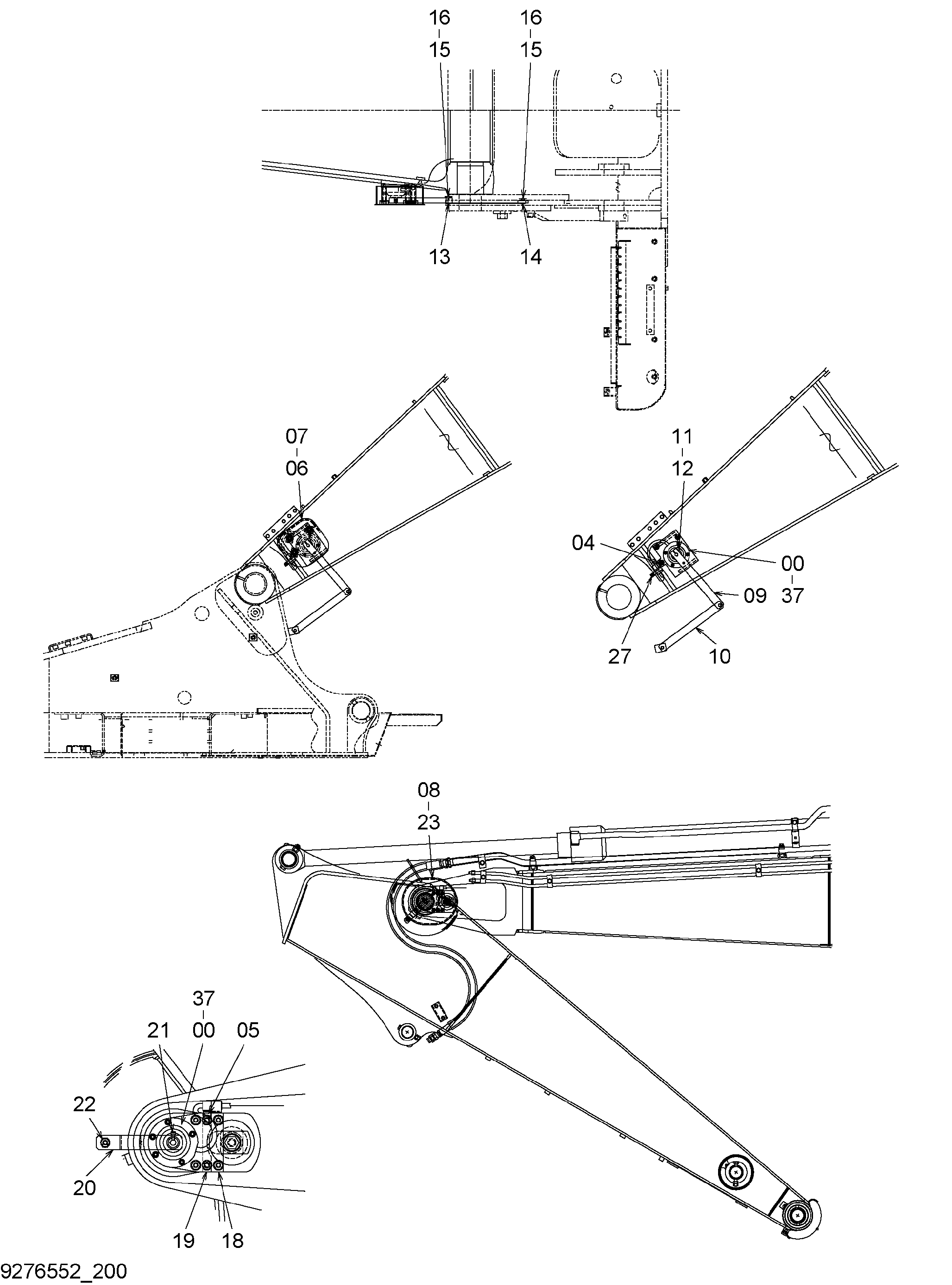 Схема Угол датчик (джапан) HITACHI ZX200-3