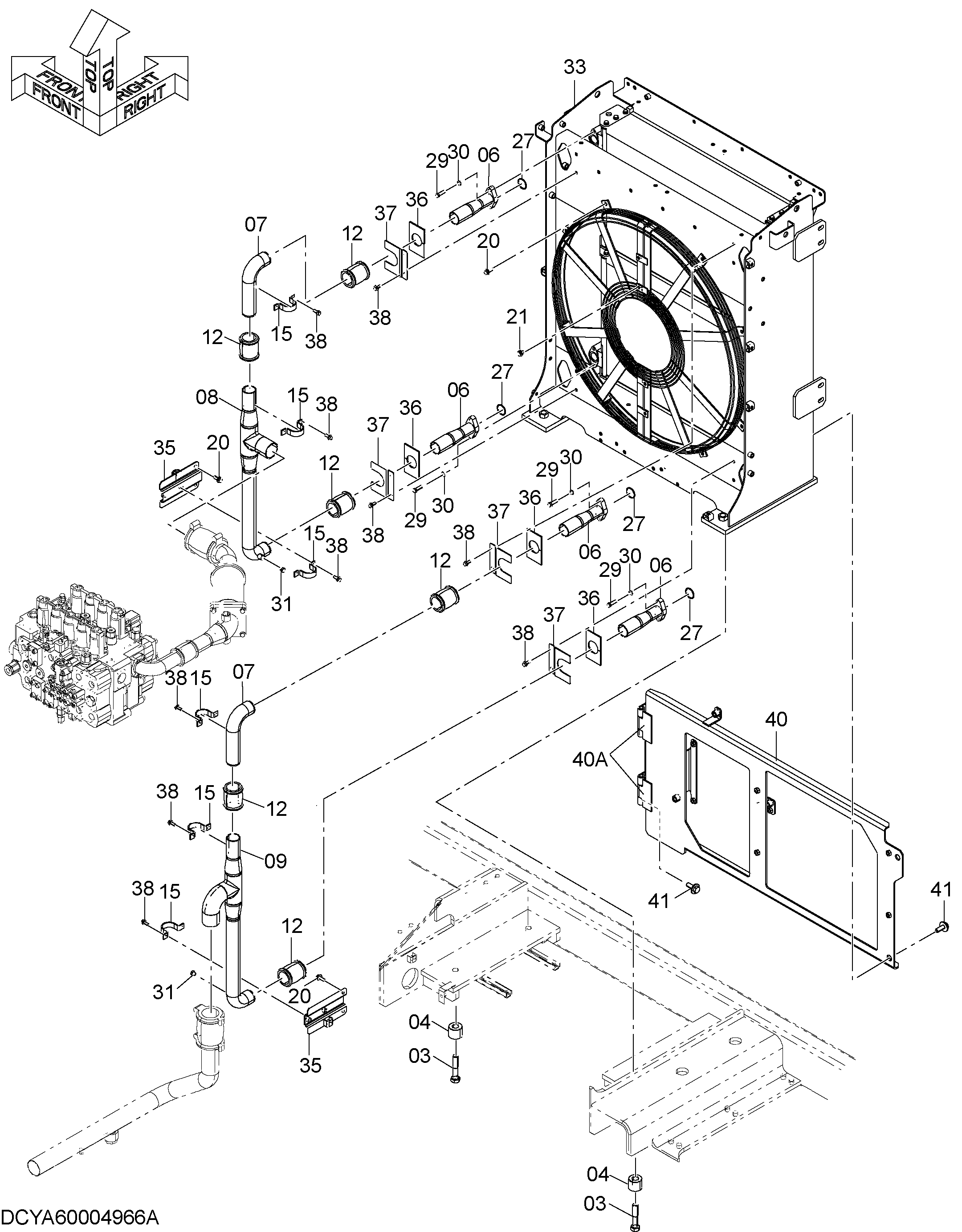 Схема Масляный радиатор детали HITACHI ZX870LCR-5G