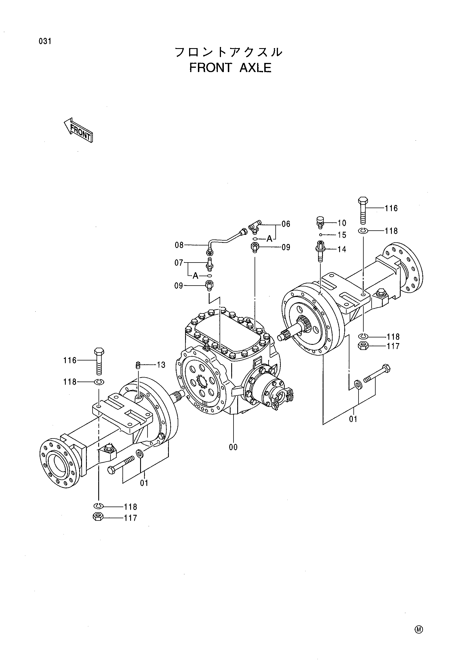Схема Передний мост HITACHI LX80-5