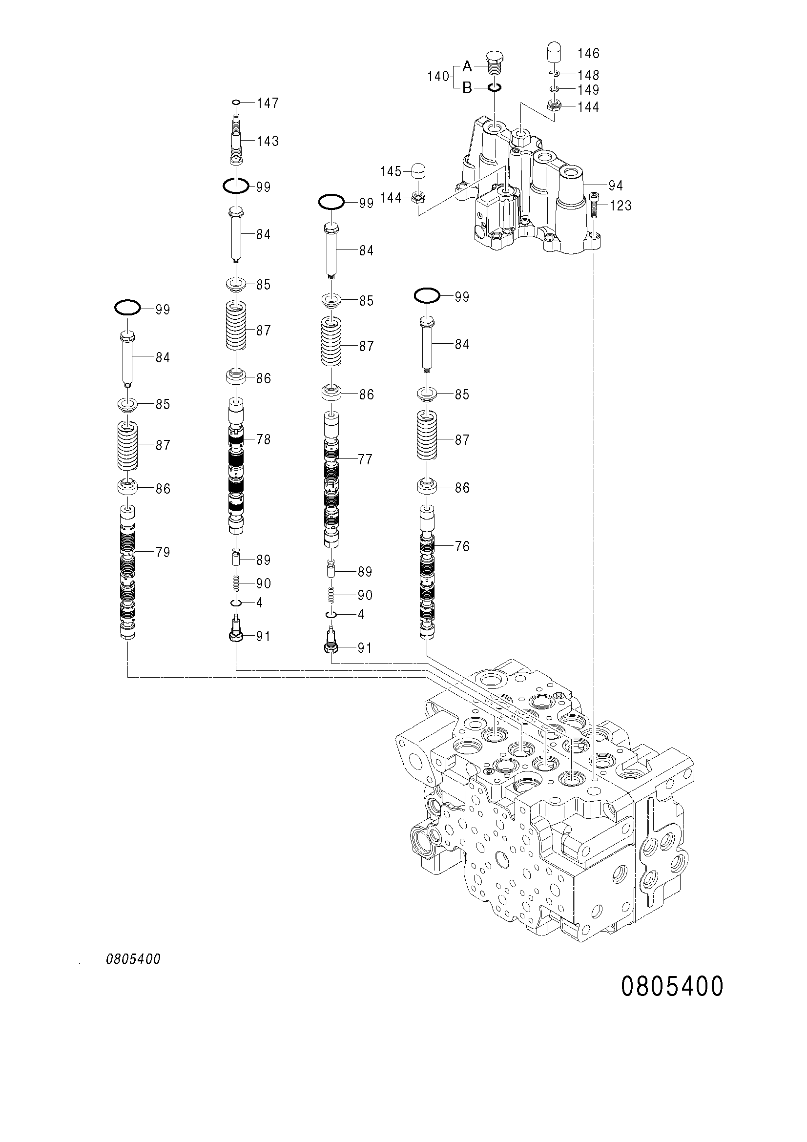 Схема Гидрораспределитель (6/8) HITACHI ZX125US-E