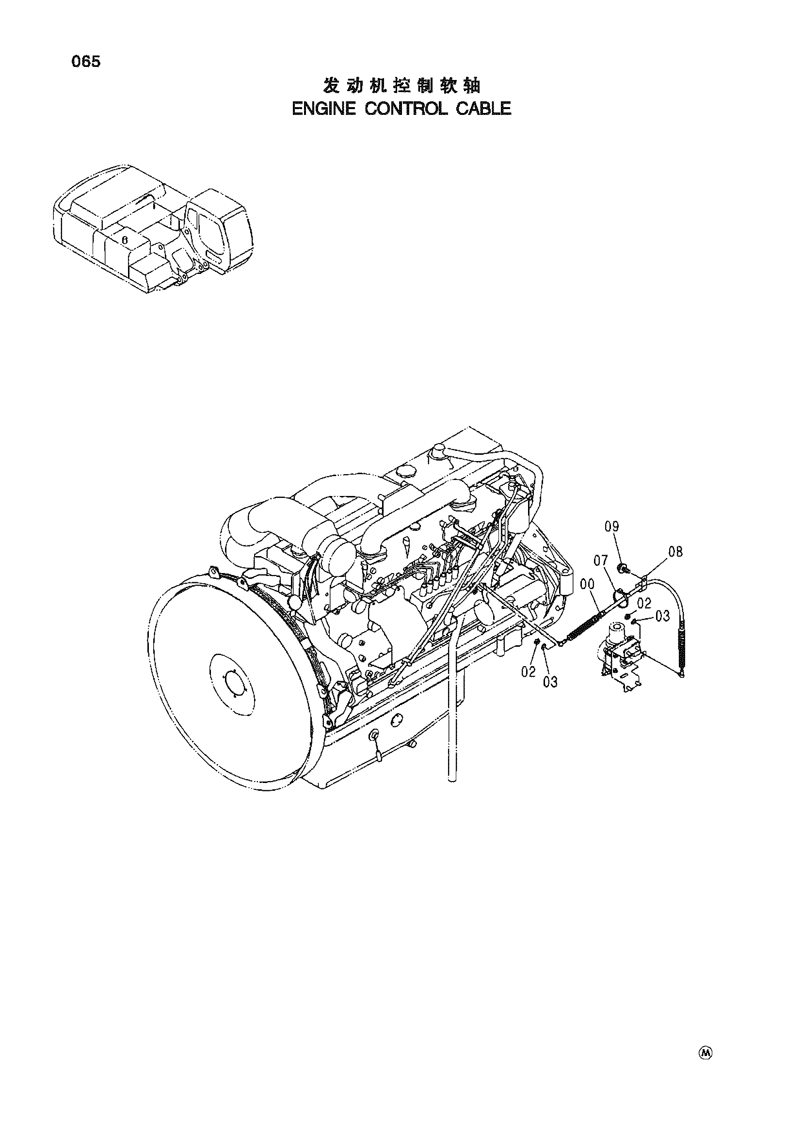 Схема Управление двигателем трос HITACHI ZX450H-HHE