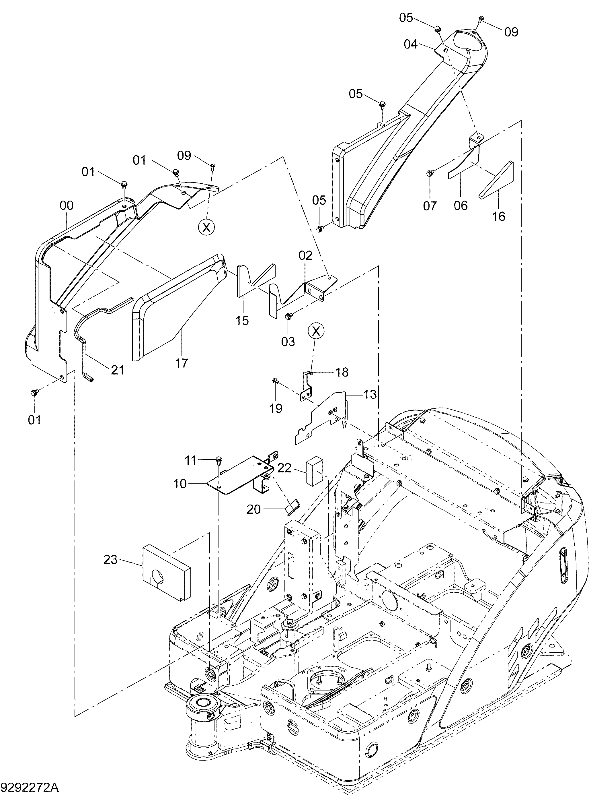 Схема Крышка (1-4)(навес) HITACHI ZX14-3CKD