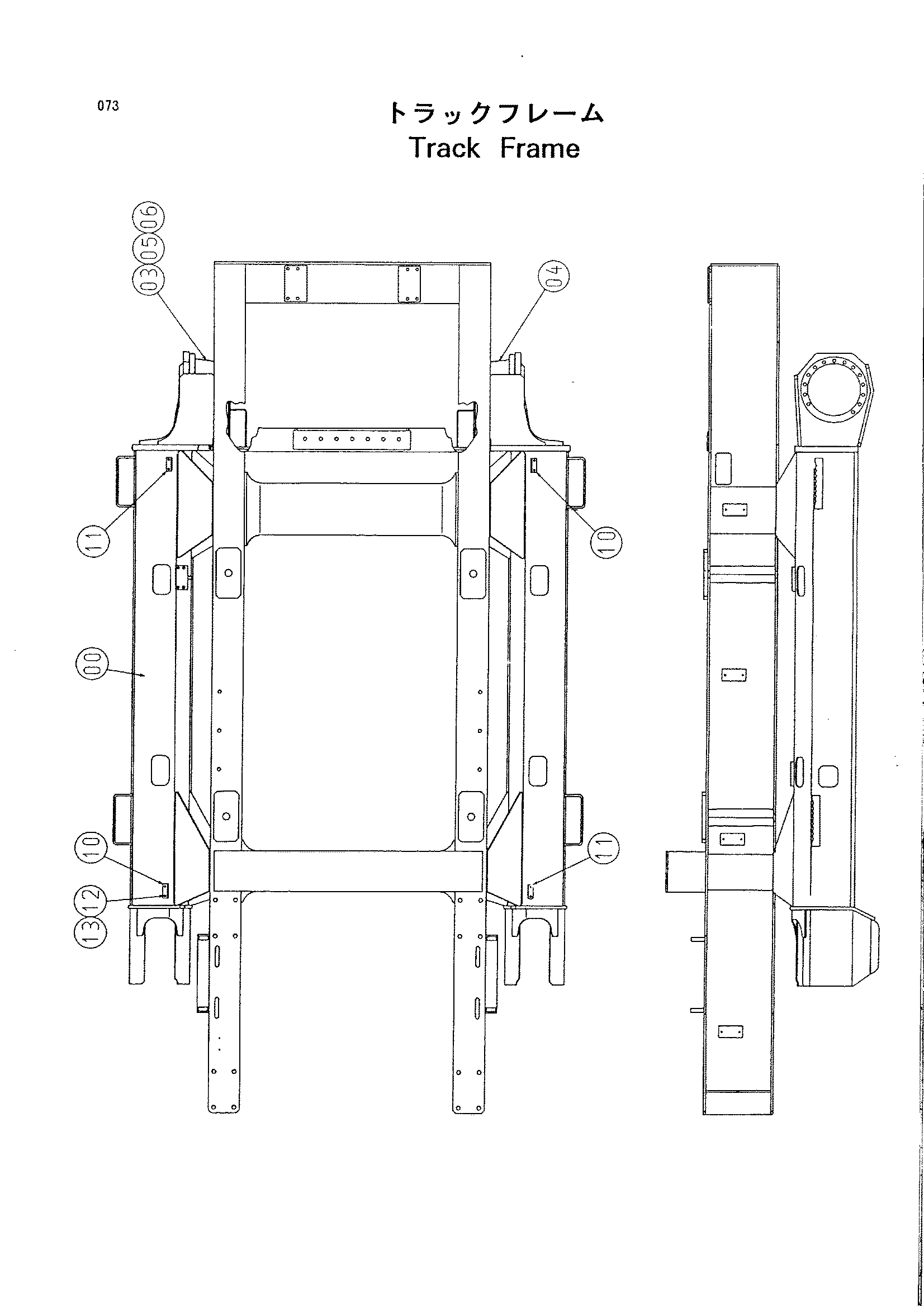Схема Гусеничная рама HITACHI HR420