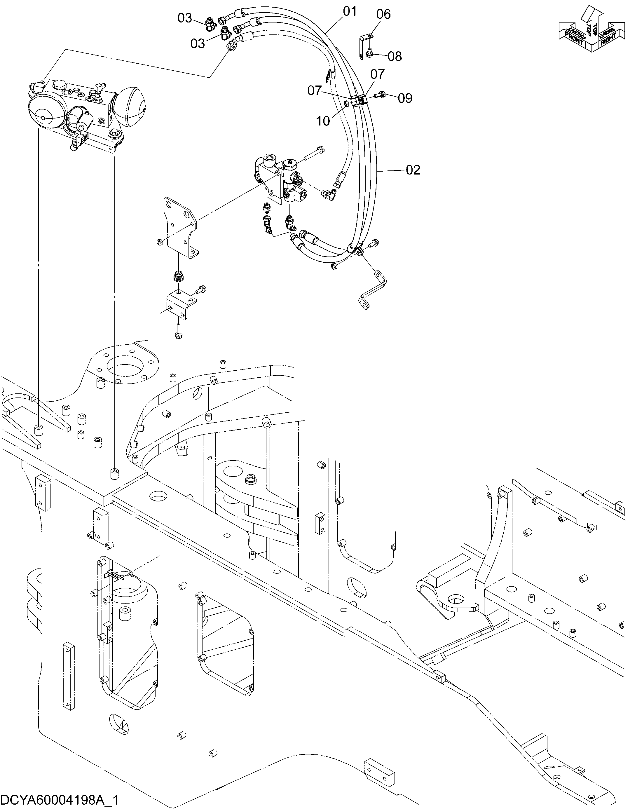 Схема BRAKE PIPING (3-1) HITACHI ZW250-5B