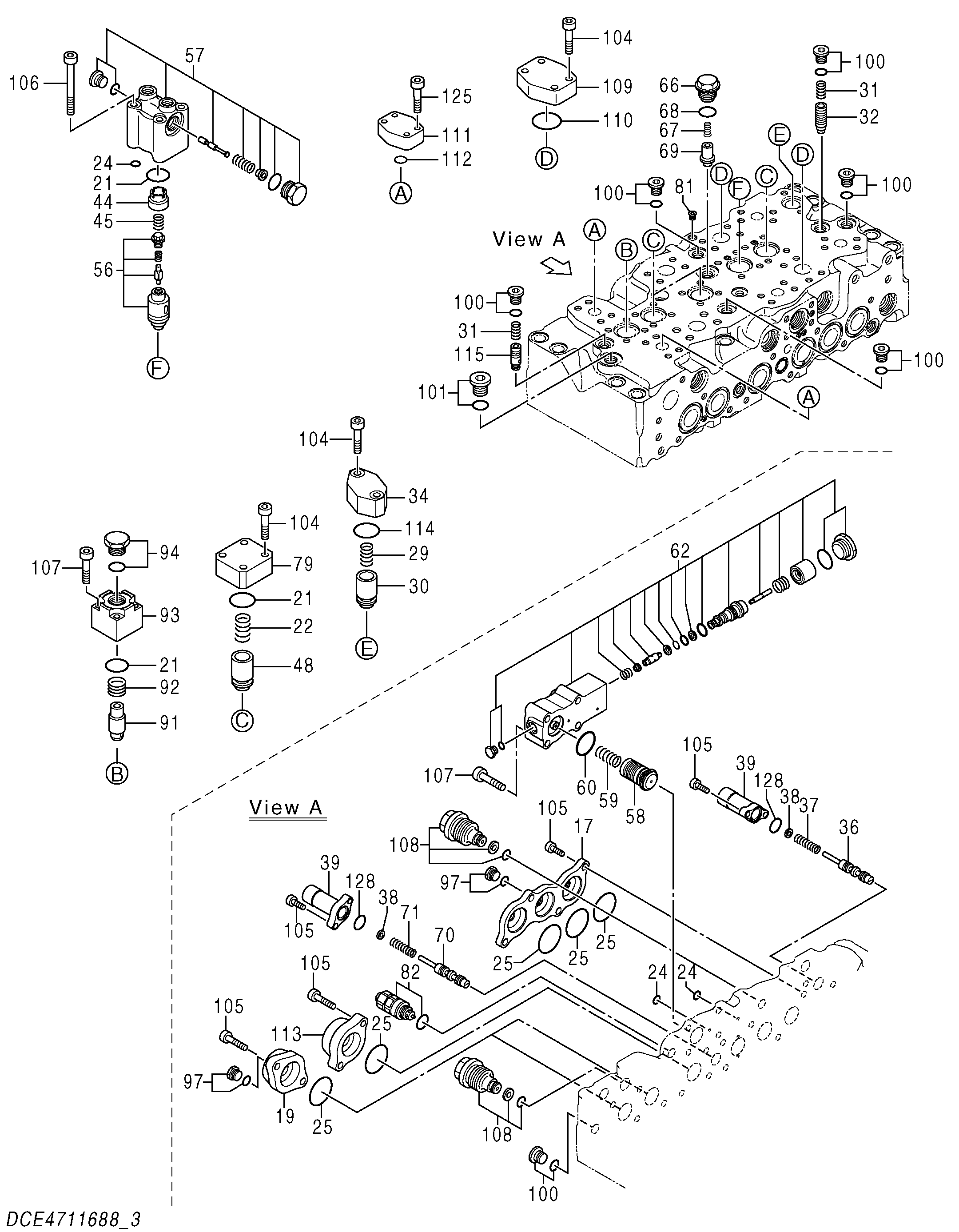 Схема Гидрораспределитель (3/5) HITACHI ZX350LCN-5B