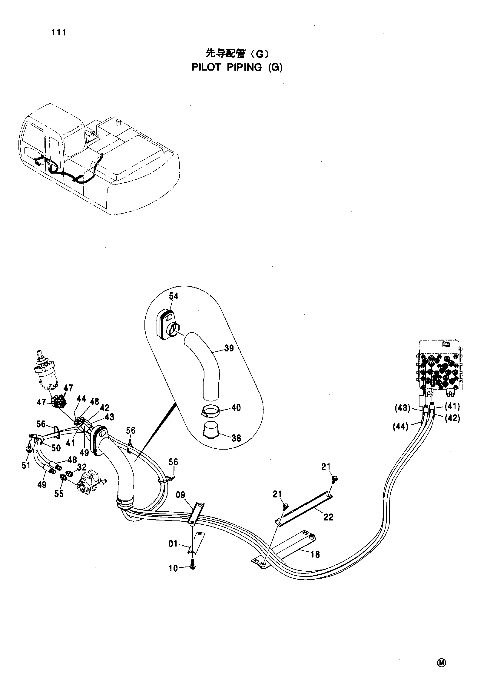 Схема PILOT PIPING ( G ) HITACHI ZX200LC-HHE