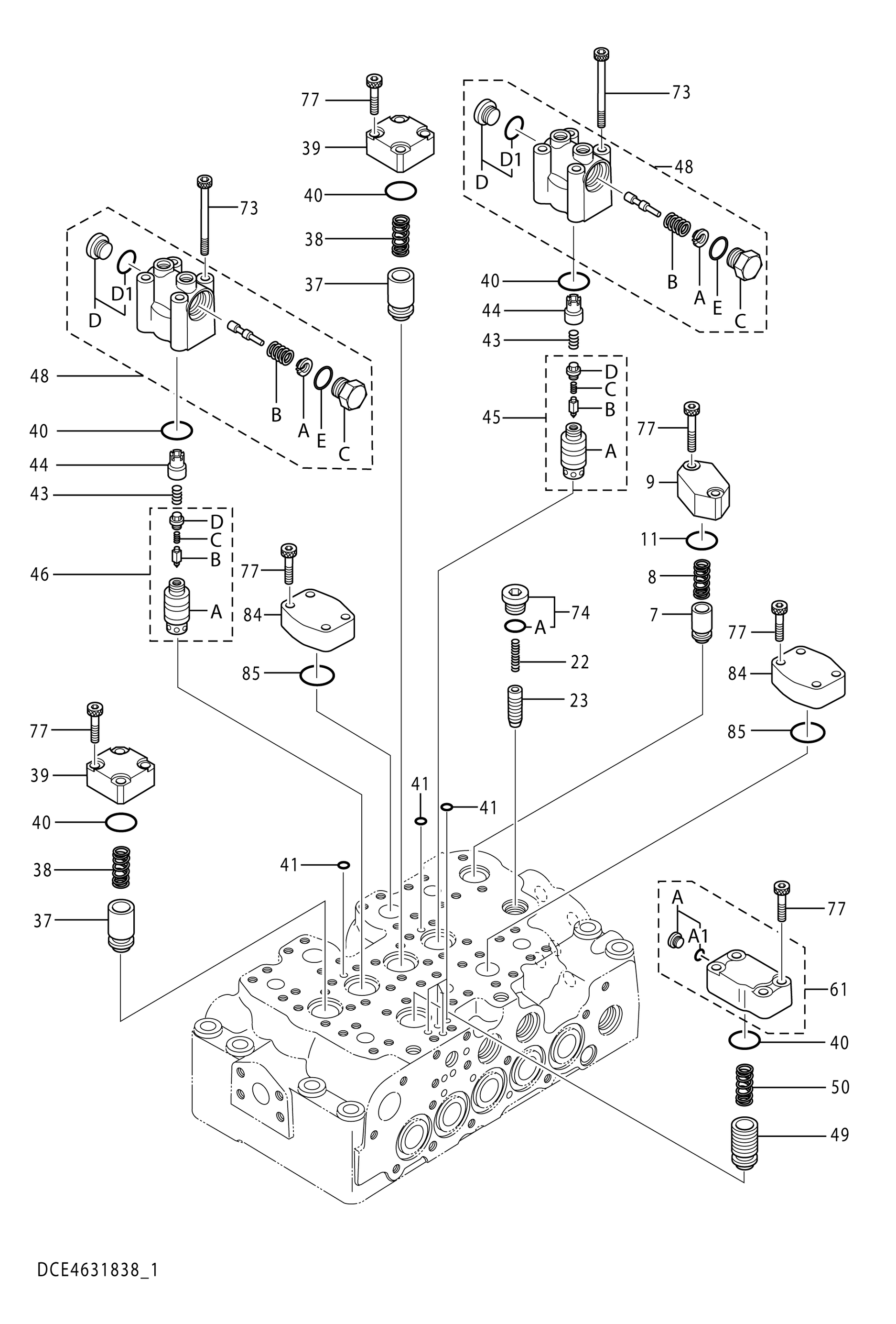 Схема Гидрораспределитель (1/5) HITACHI MA200-G
