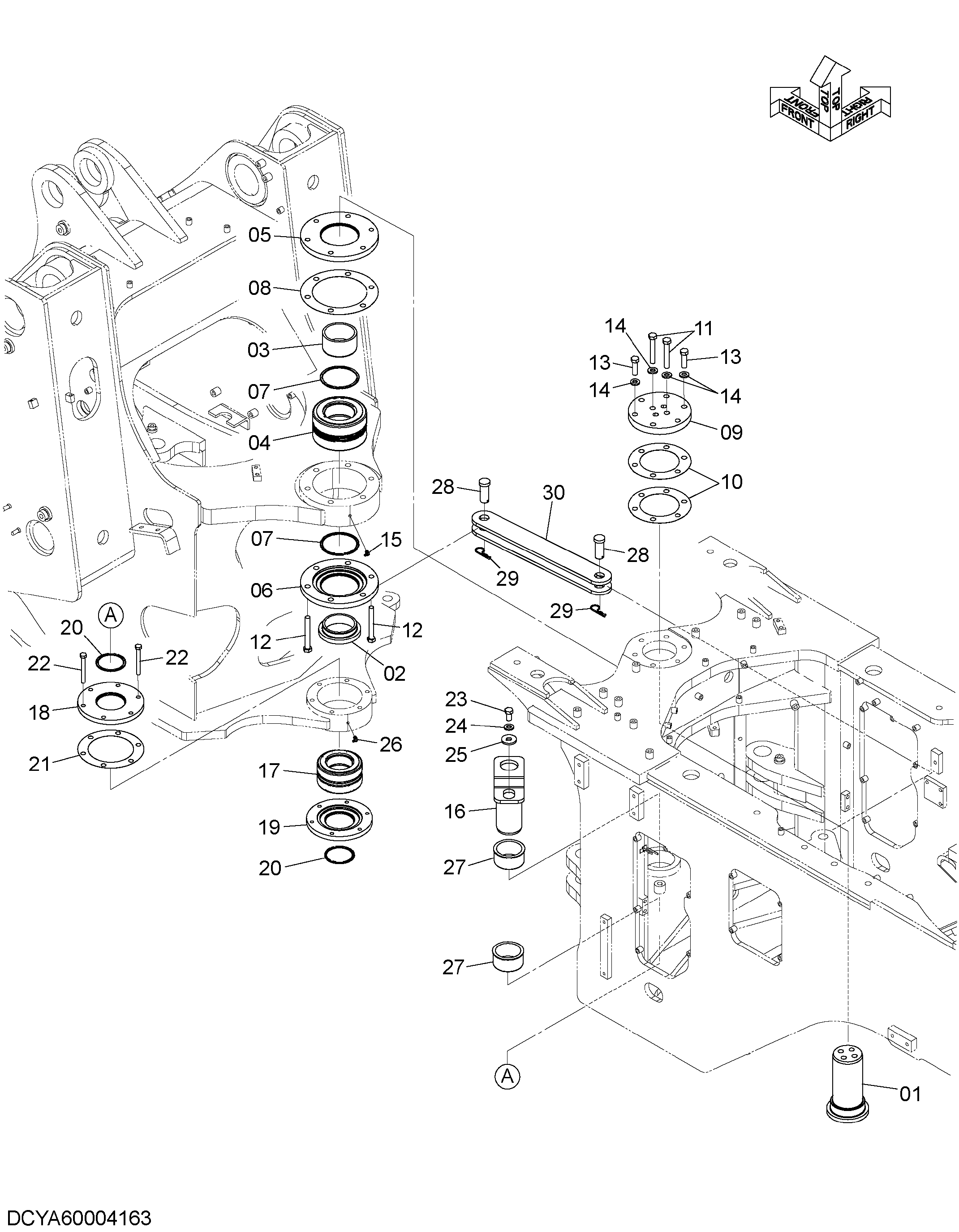 Схема Рама детали HITACHI ZW250-5B