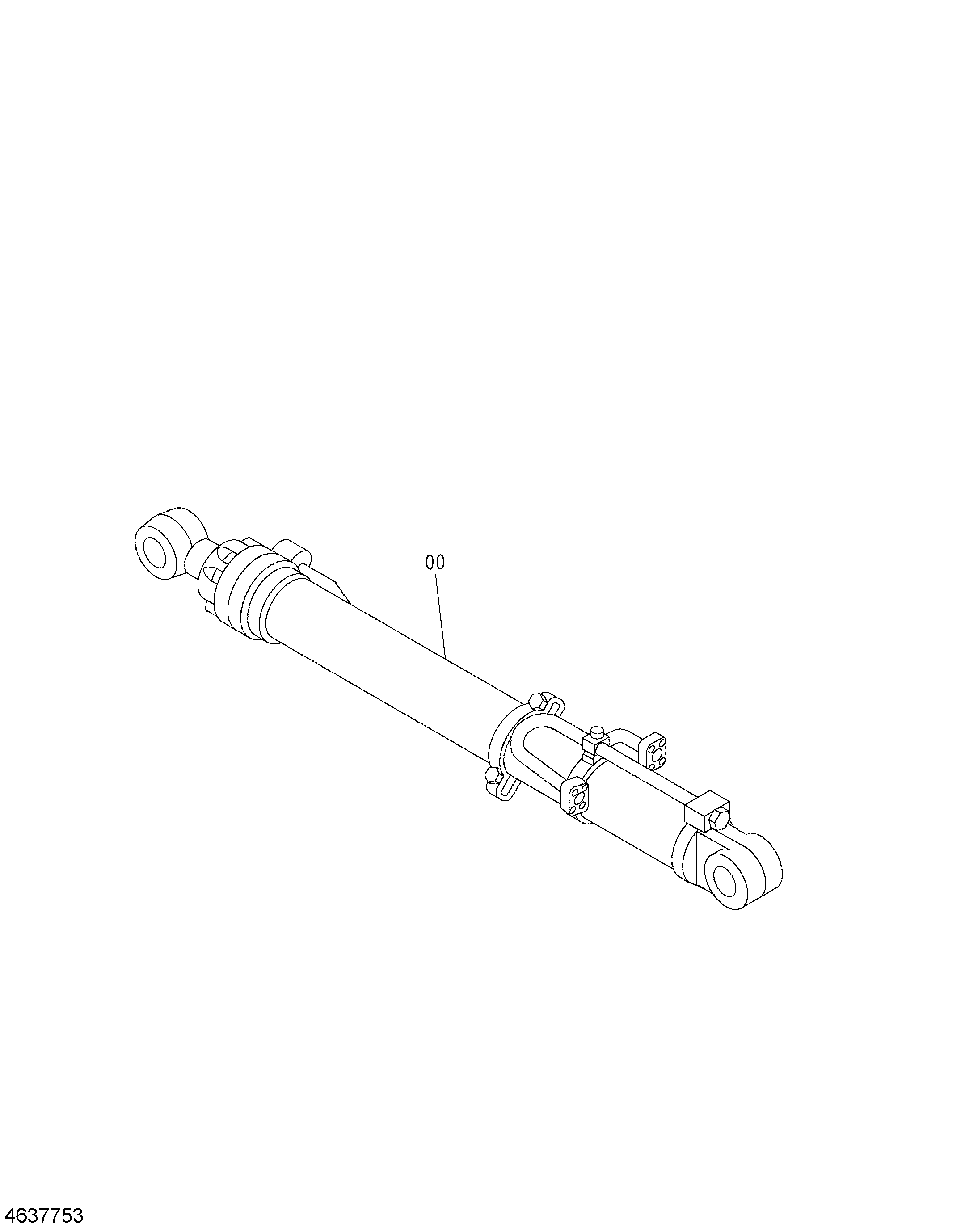 Схема Гидроцилиндр рукояти (2P-BOOM, экскаватор) HITACHI ZX470H-3