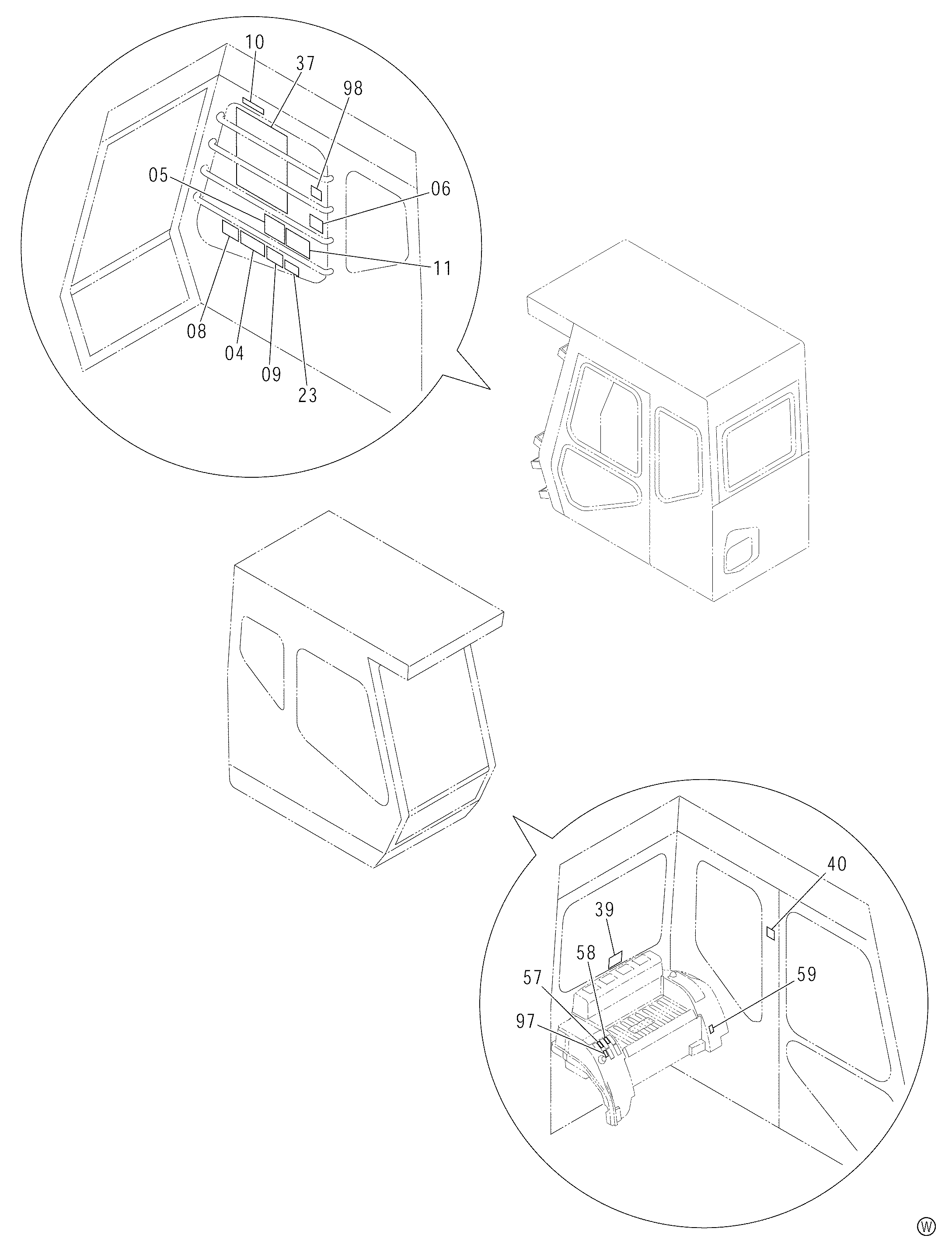 Схема Информационная табличка (1)[NA, Океания: английский]<H, MTH> HITACHI ZX480MTH