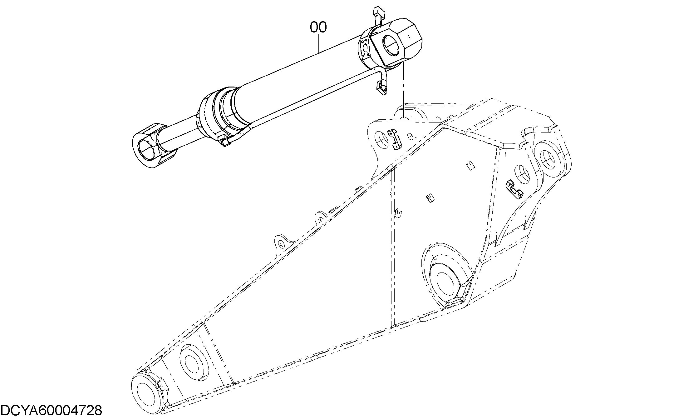 Схема Гидроцилиндр ковша HITACHI ZX870LC-5B