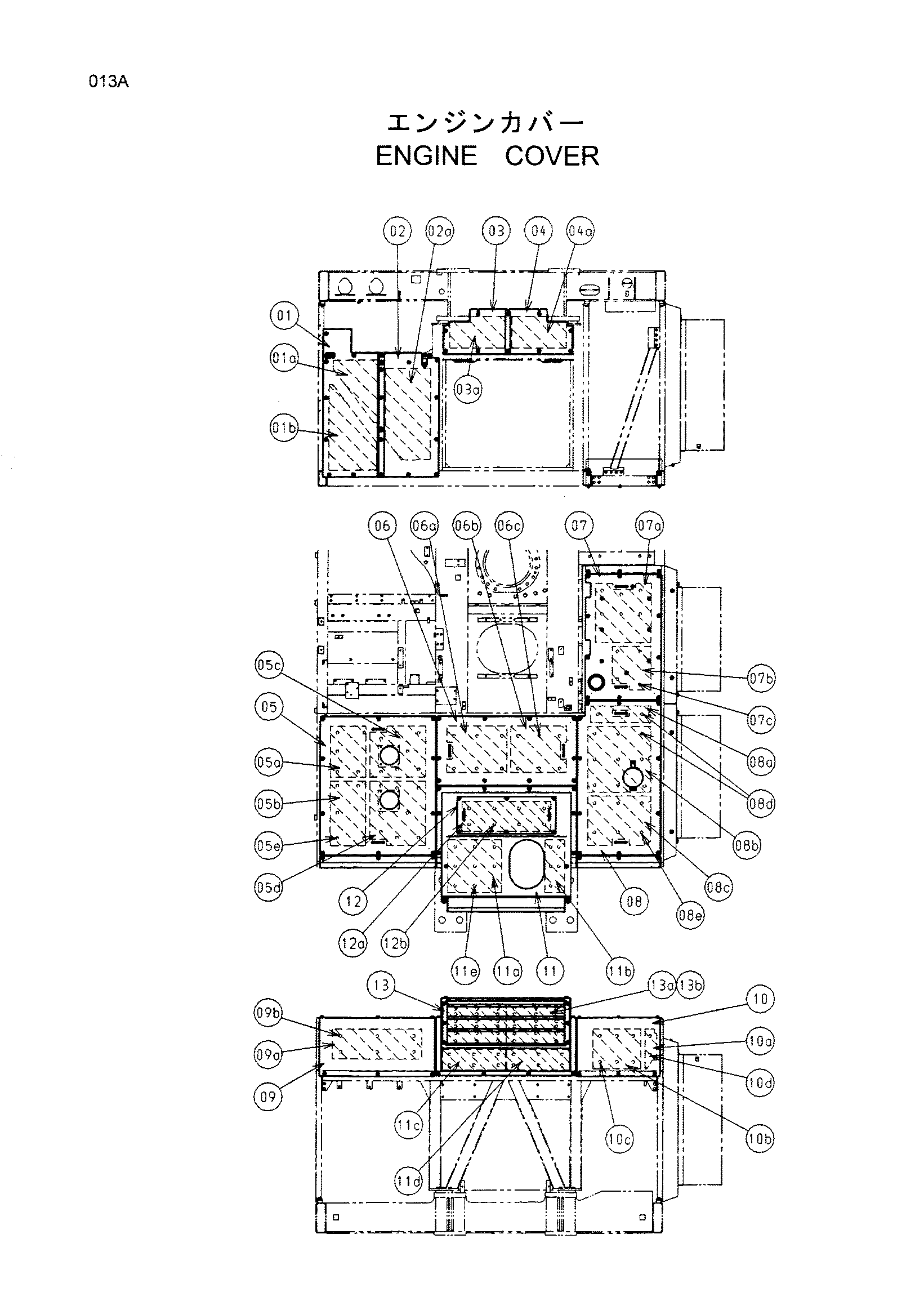 Схема Крышка двигателя HITACHI EX1200-5