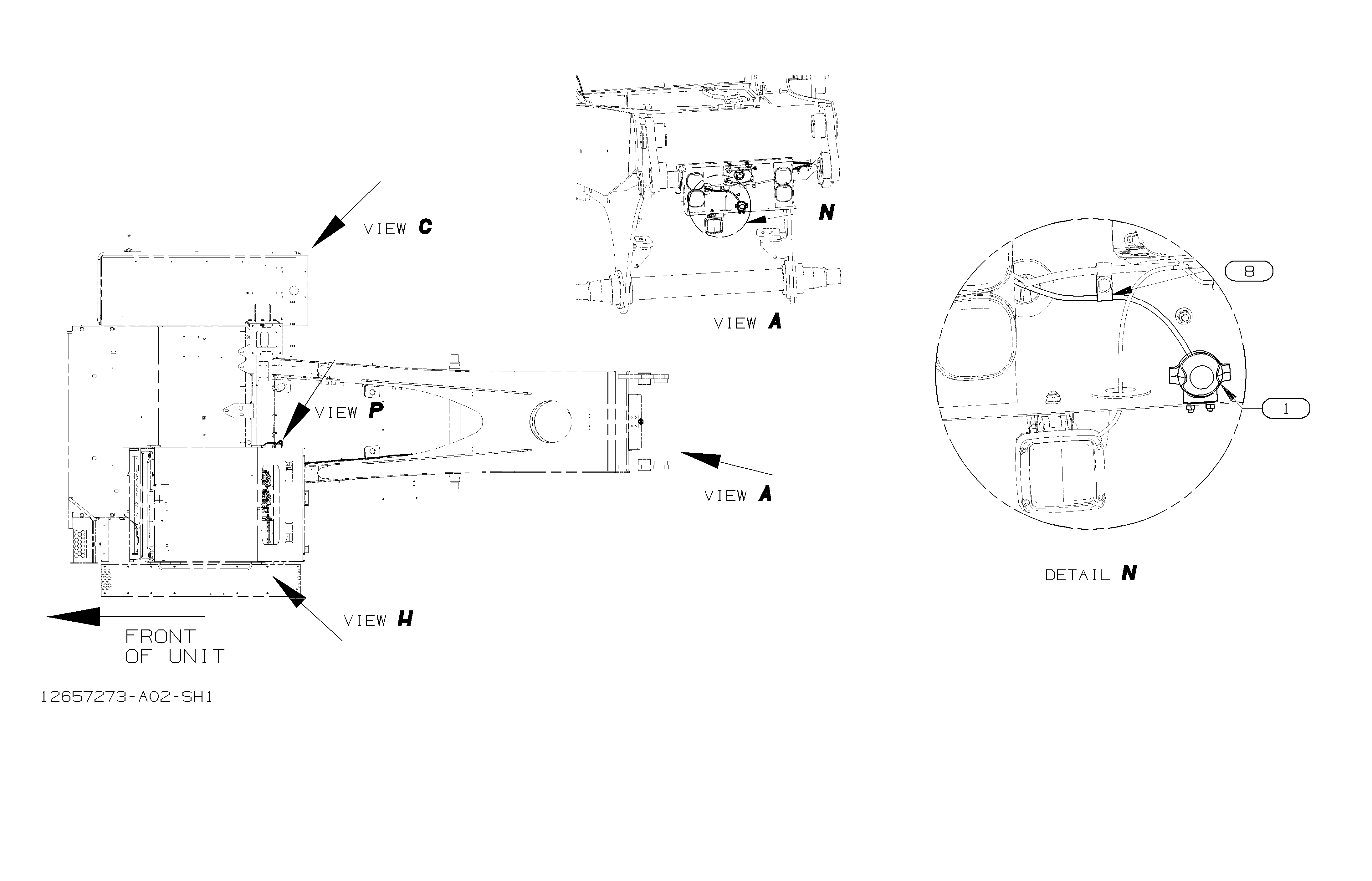 Схема 9905-Одинарный задний камера HITACHI EH1100-3
