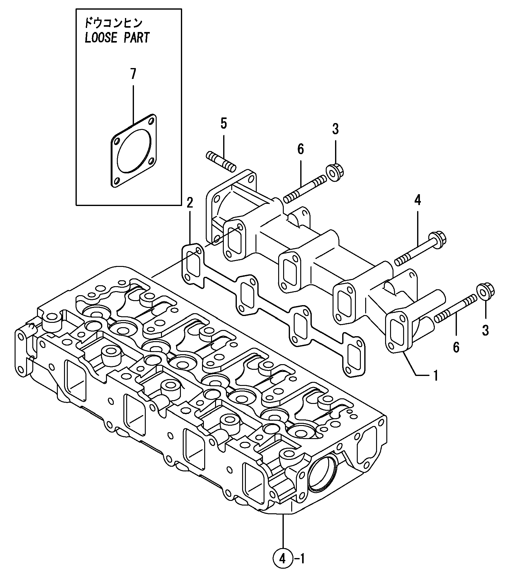 Схема Выпускной коллектор HITACHI ZX40U-2