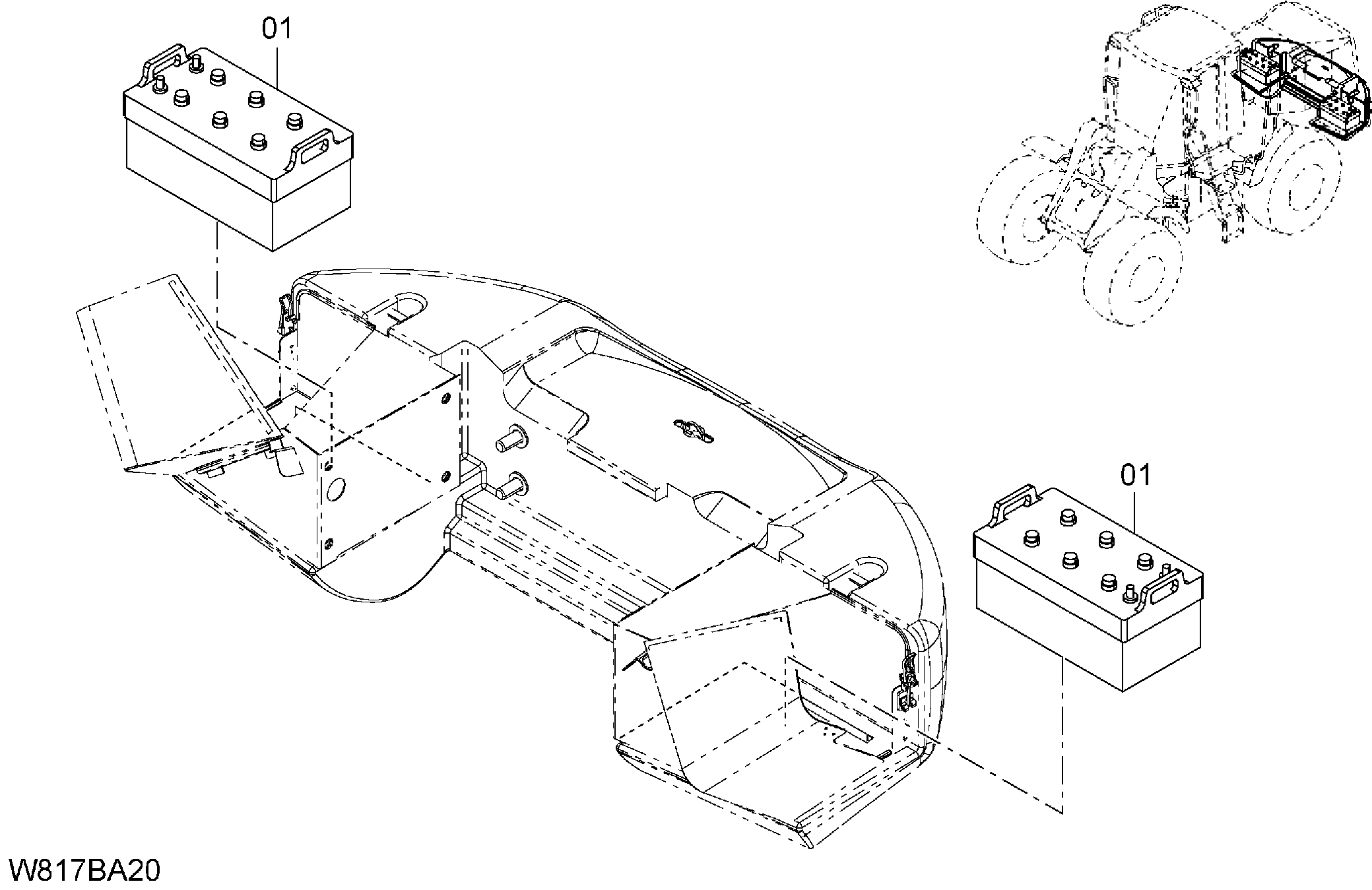 Схема Ларге капакитй аккумулятор(BA002) HITACHI ZW310