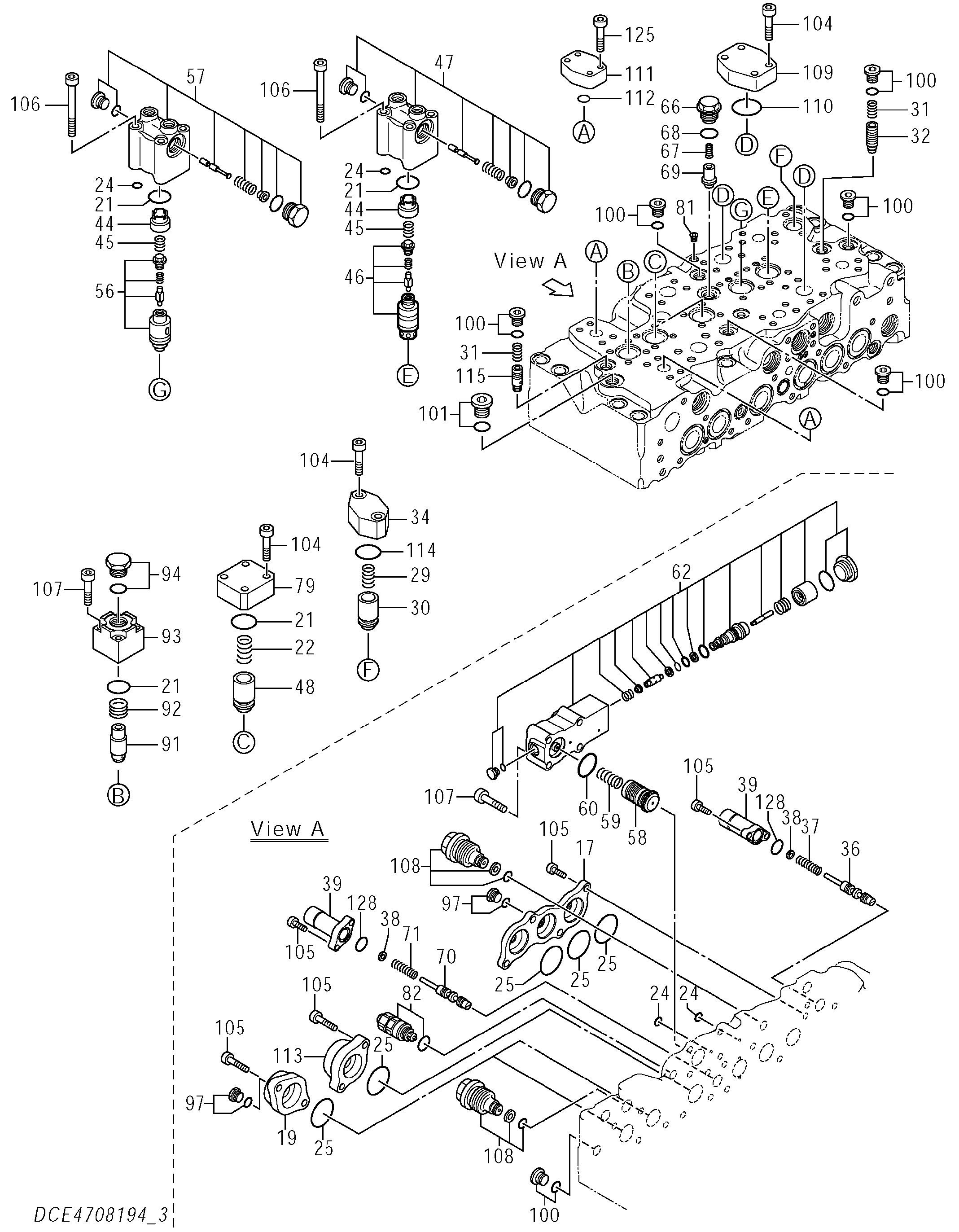 Схема Гидрораспределитель (3/5) HITACHI ZX250LC-5B
