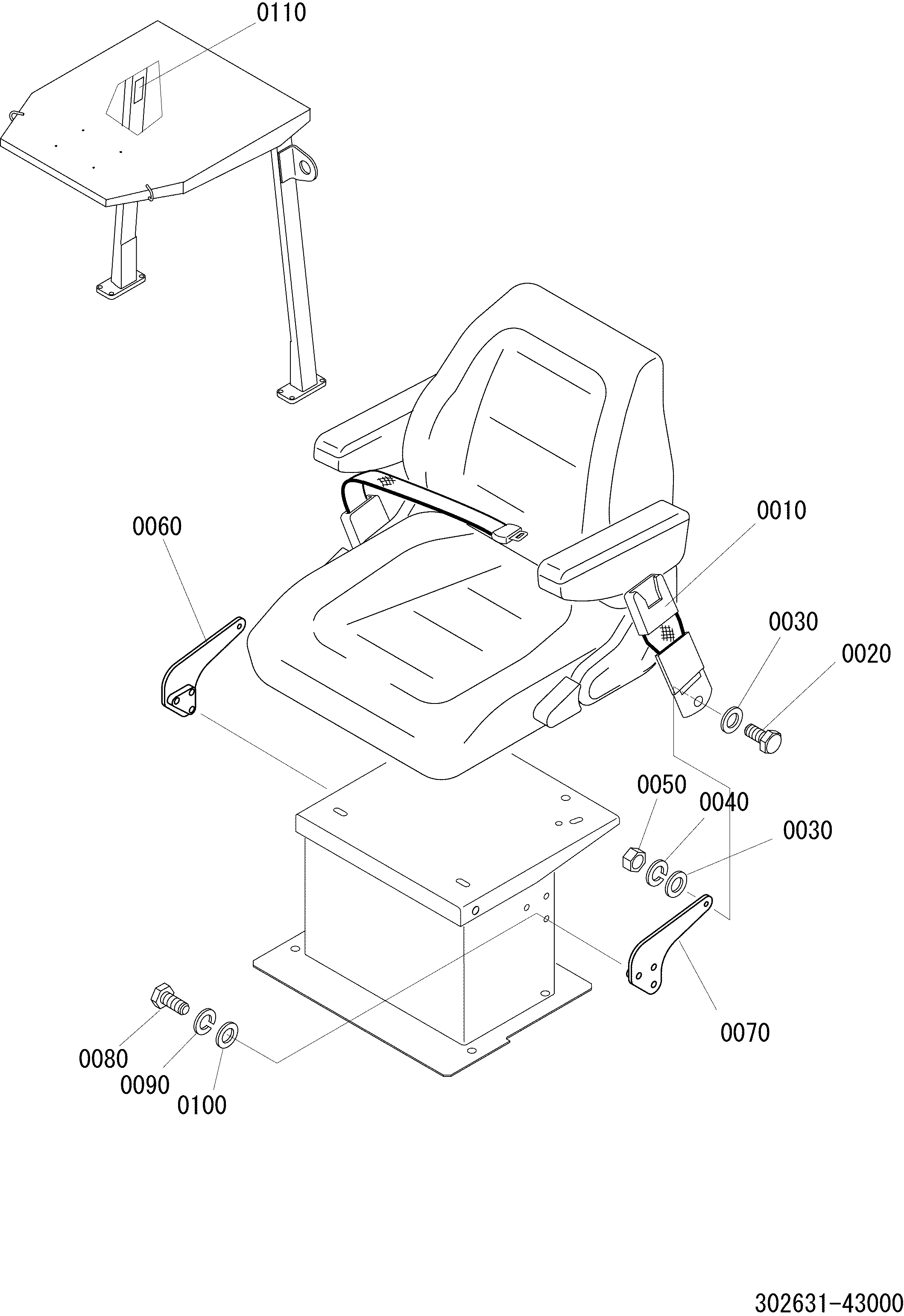 Схема FOR EXPORT SEAT BELT HITACHI LX20-7
